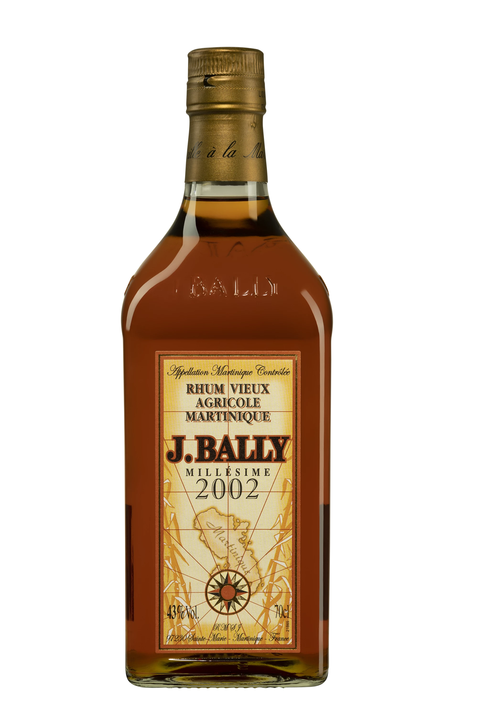 J. Bally - Rhum Vieux Agricole de Martinique "Millésime" Brun 2002 43° Giftbox, 70cl
