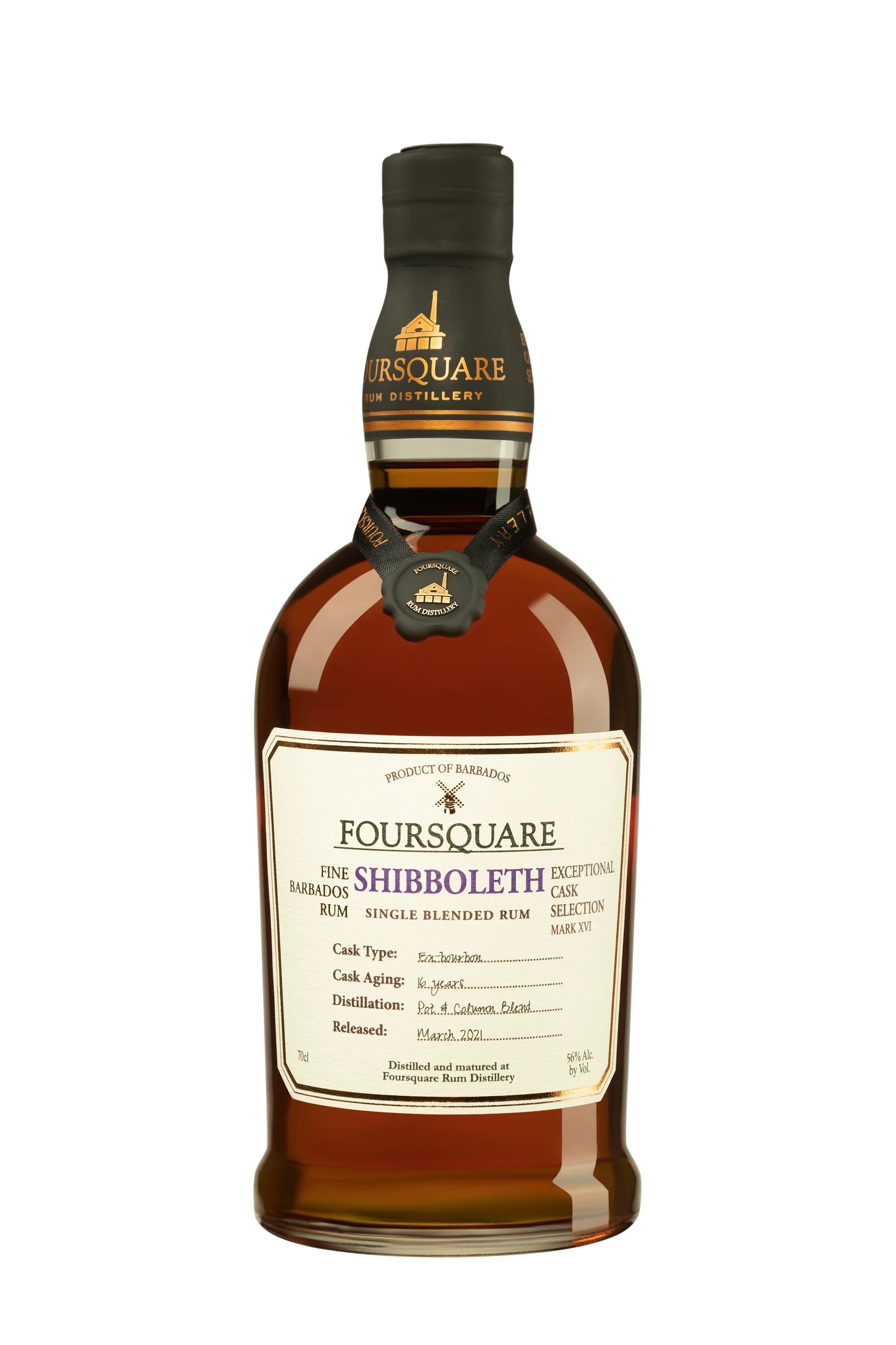 Foursquare - Molasses Barbados Rhum "16 Ans Shibboleth" Brun 56°, 70cl