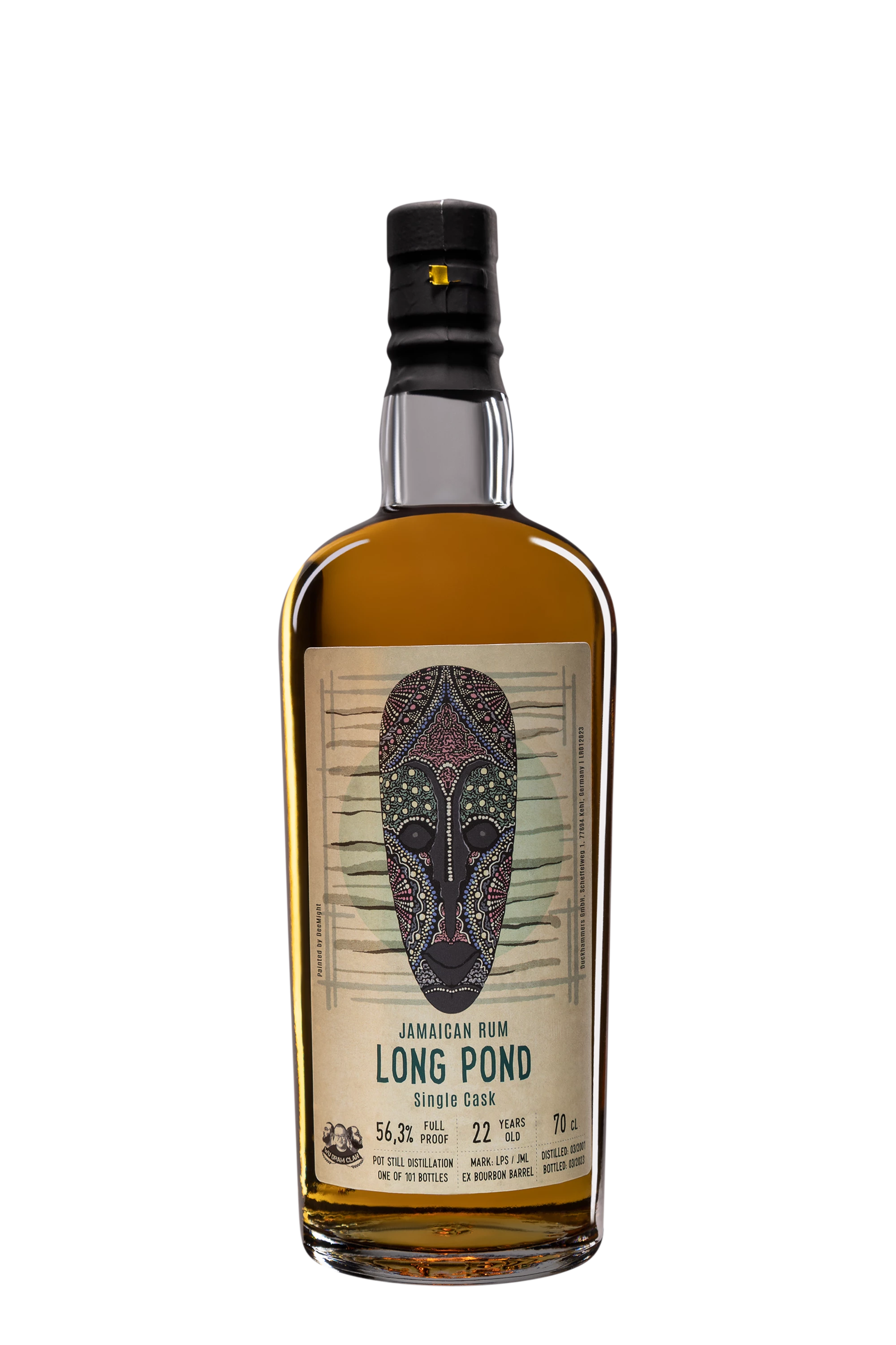 Wu Dram Clan - Molasses Jamaican Rhum "22 Ans Long Pond" Brun 2001 56.3°, 70cl