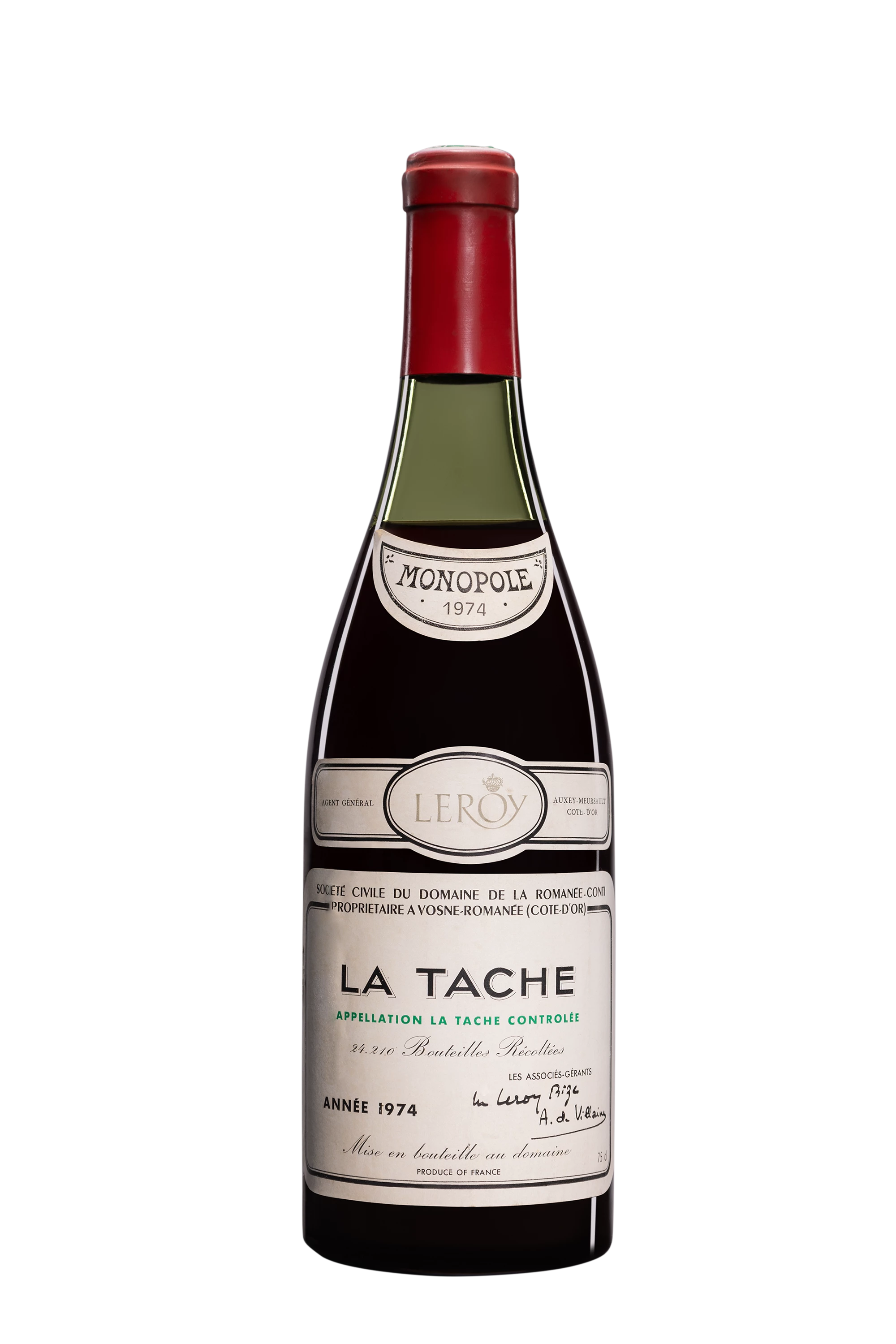 Domaine de la Romanée Conti - La Tâche Grand Cru "Monopole" Rouge 1974 22042143°, 75cl