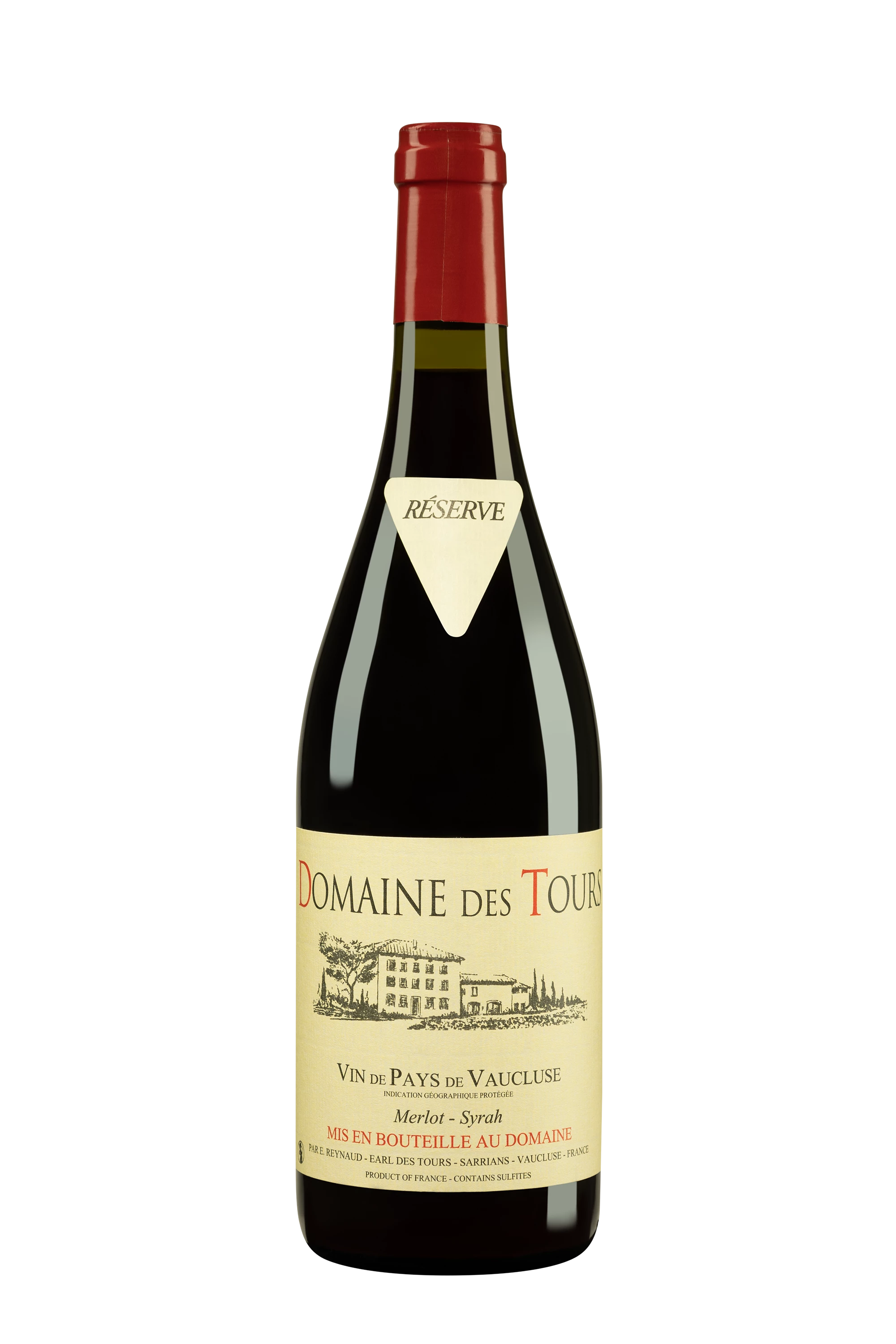 Domaine des Tours - Vin de Pays du Vaucluse "Merlot-Syrah" Rouge 2012 14.5°, 75cl