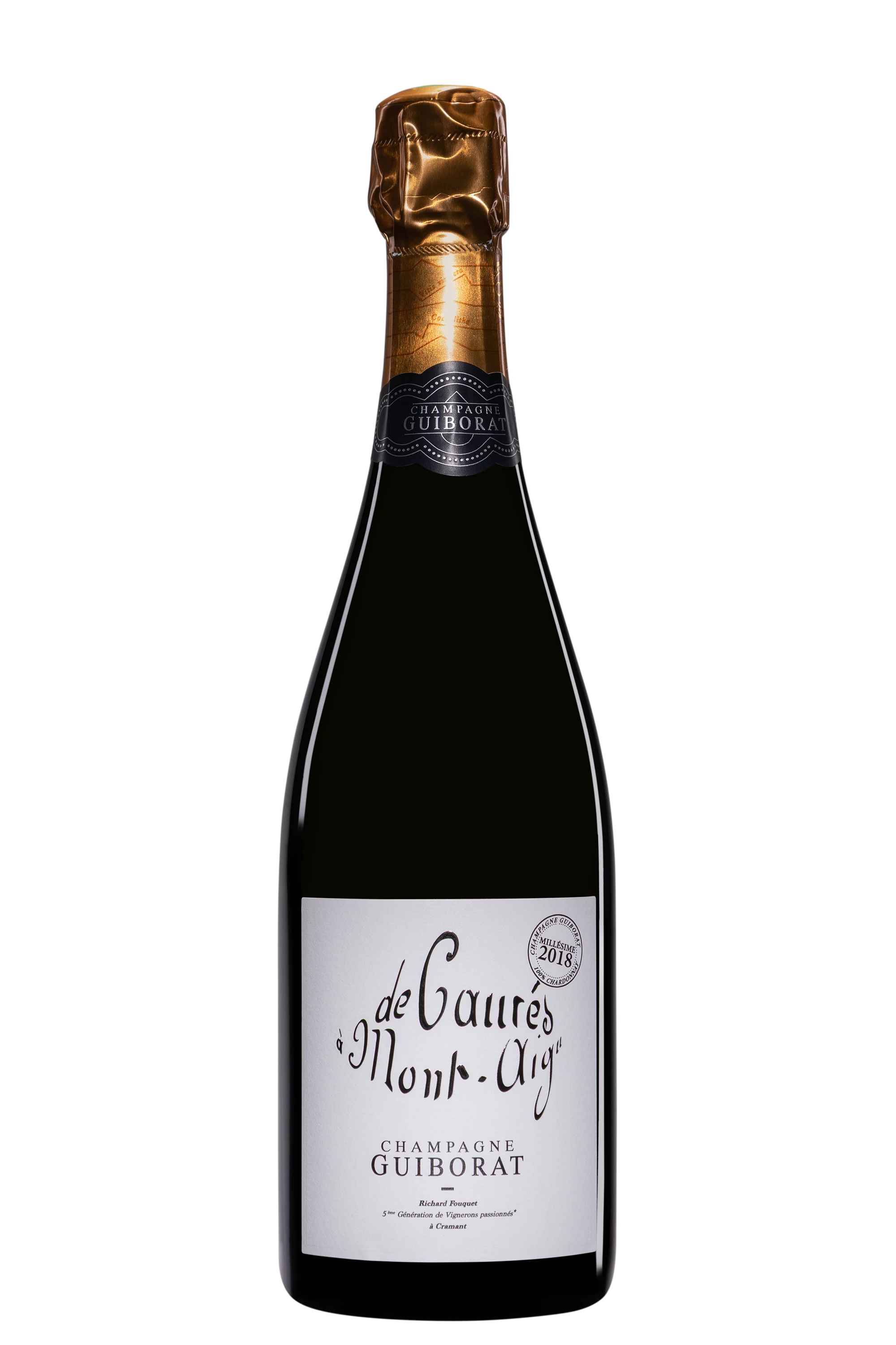 Domaine Guiborat - Champagne Extra-Brut Grand Cru Blanc de Blancs Millésimé "De Caurès à Mont Aigu" Blanc 2018, 75cl