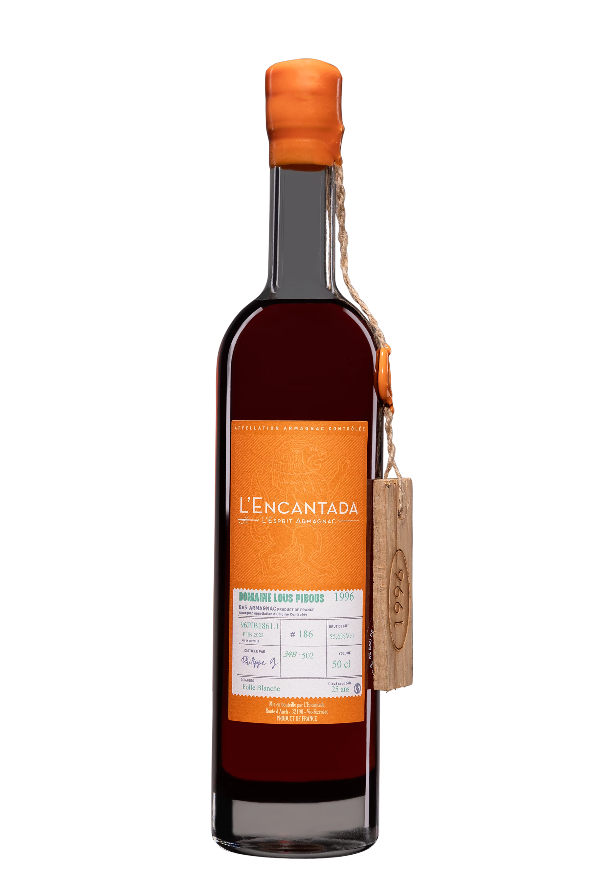 L'Encantada - Bas-Armagnac "Domaine Lous Pibous - Fût #186" 1996 56.7° Giftbox, 50cl