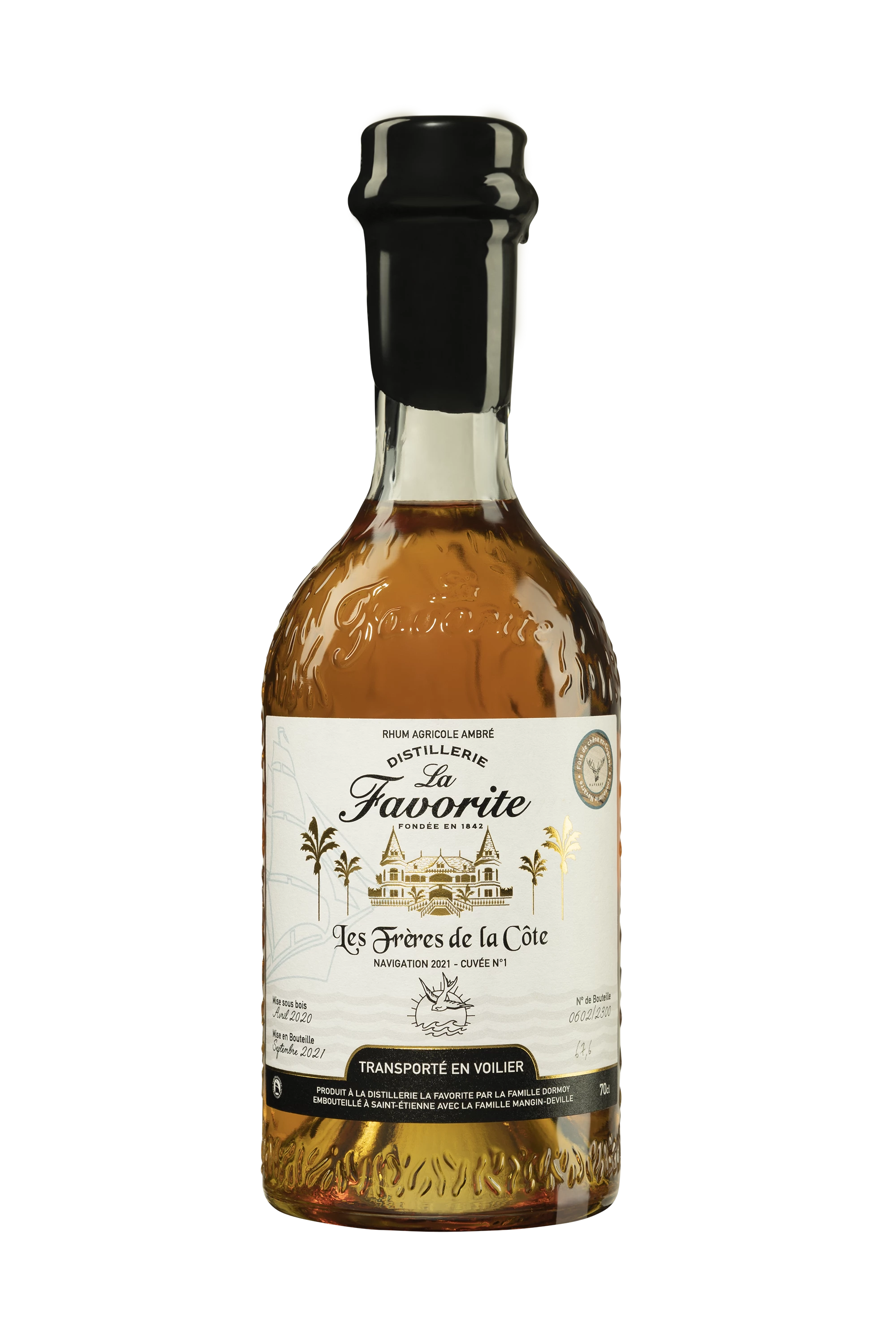 La Favorite - Rhum Agricole de Martinique "Les Frères de la Côte - Navigation 2021 Cuvée N°1" Brun 2020 67.6°, 70cl