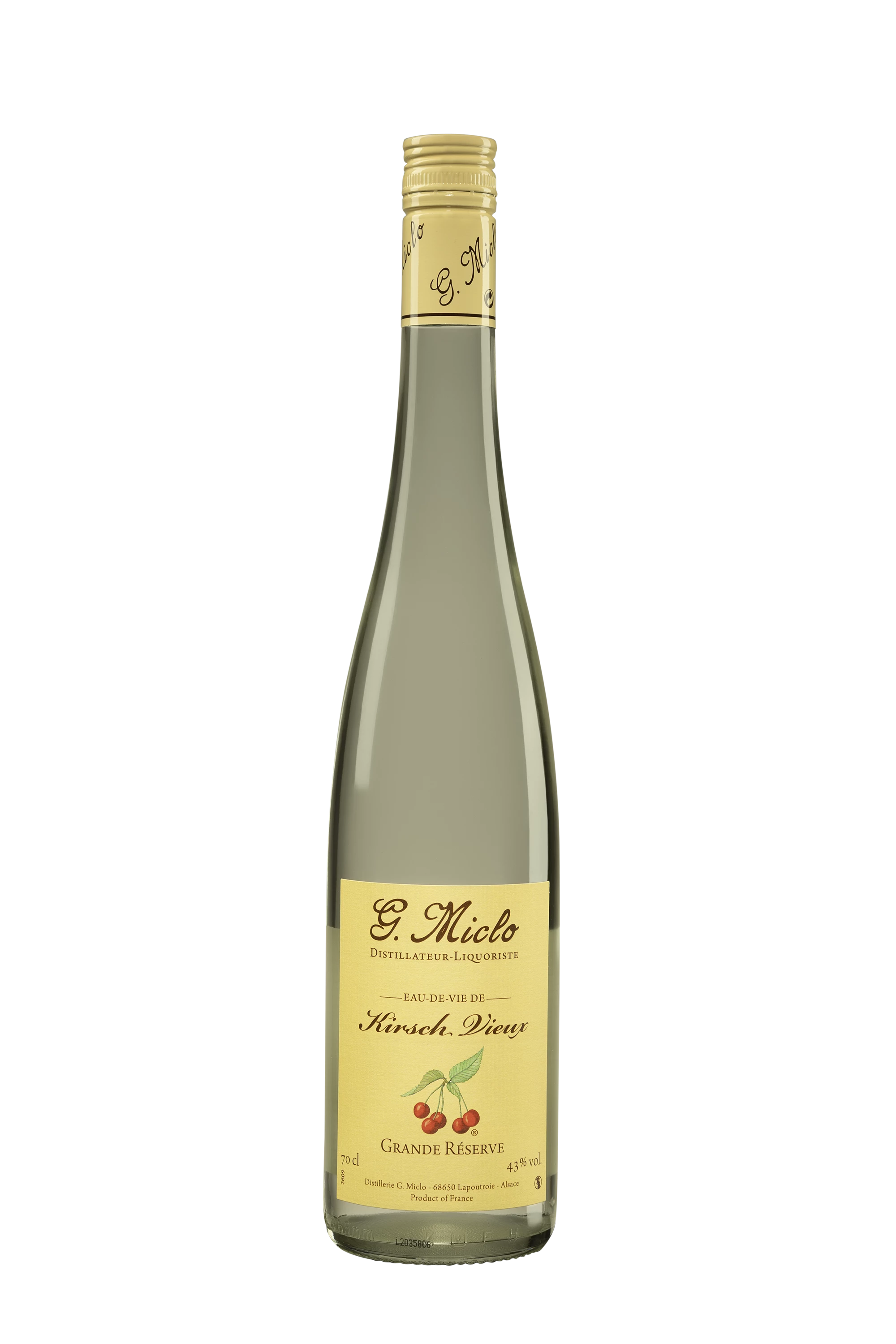 Distillerie Gilbert Miclo - Eau de Vie d'Alsace "Kirsch Vieux - Grande Réserve" 43° Giftbox, 70cl