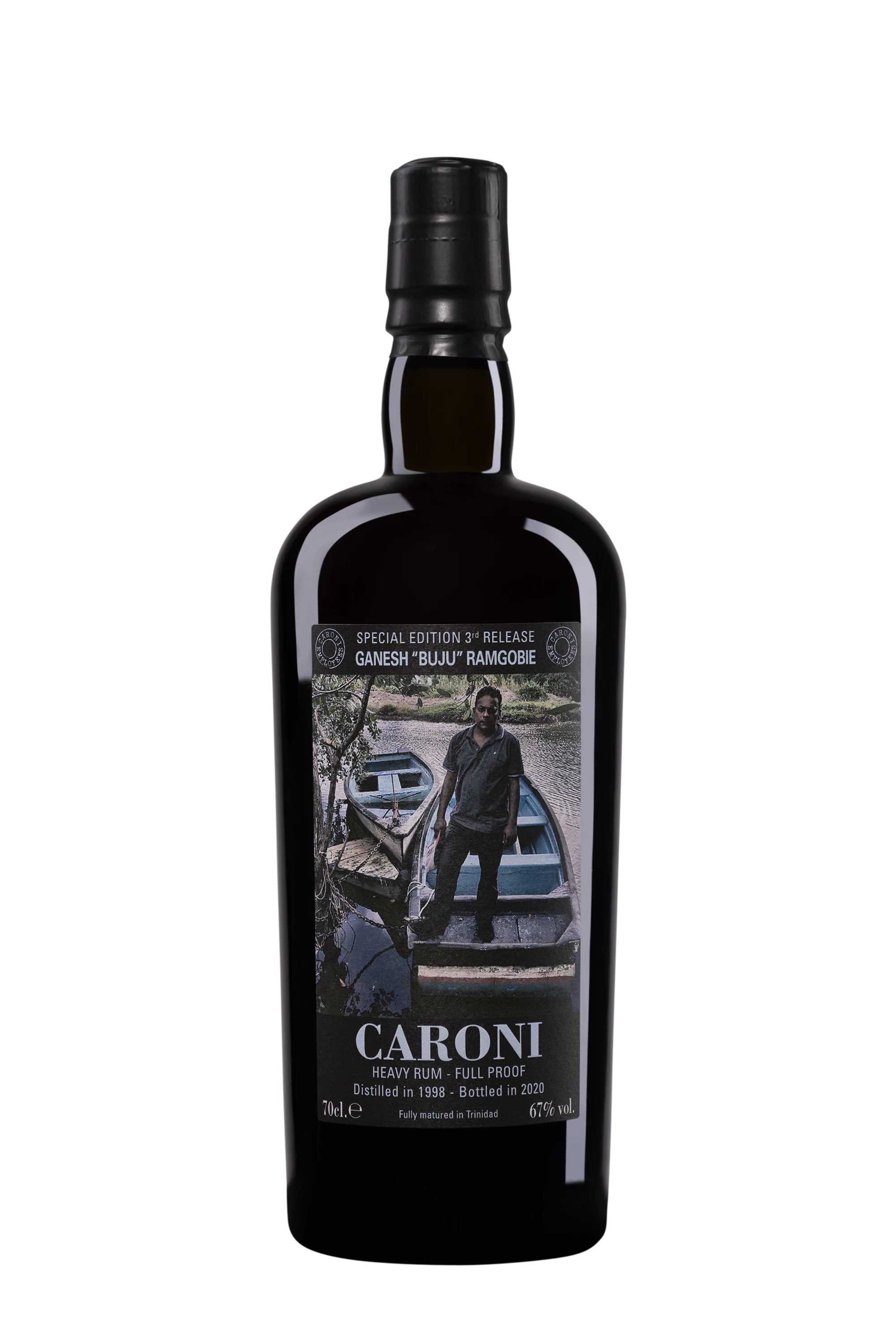 Vélier - Molasses Trinidadian Rhum "20 Ans Caroni - Ganesh Buju Ramgobie Employees 3rd Release - Release 2020" Brun 1998 67° Giftbox, 70cl