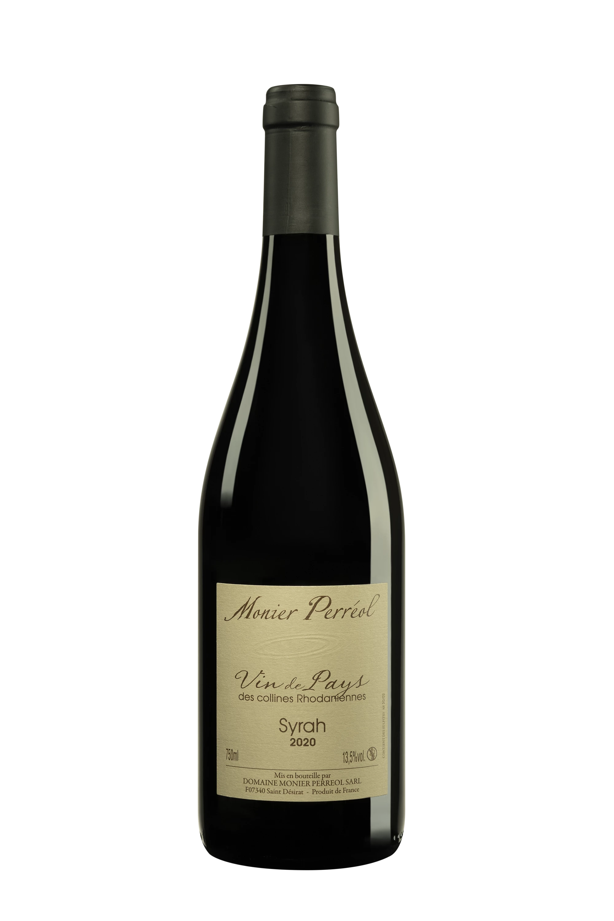 Domaine Monier Perréol - Vin de Pays des Collines Rhodaniennes "Syrah" Rouge 2020 13.5°, 75cl