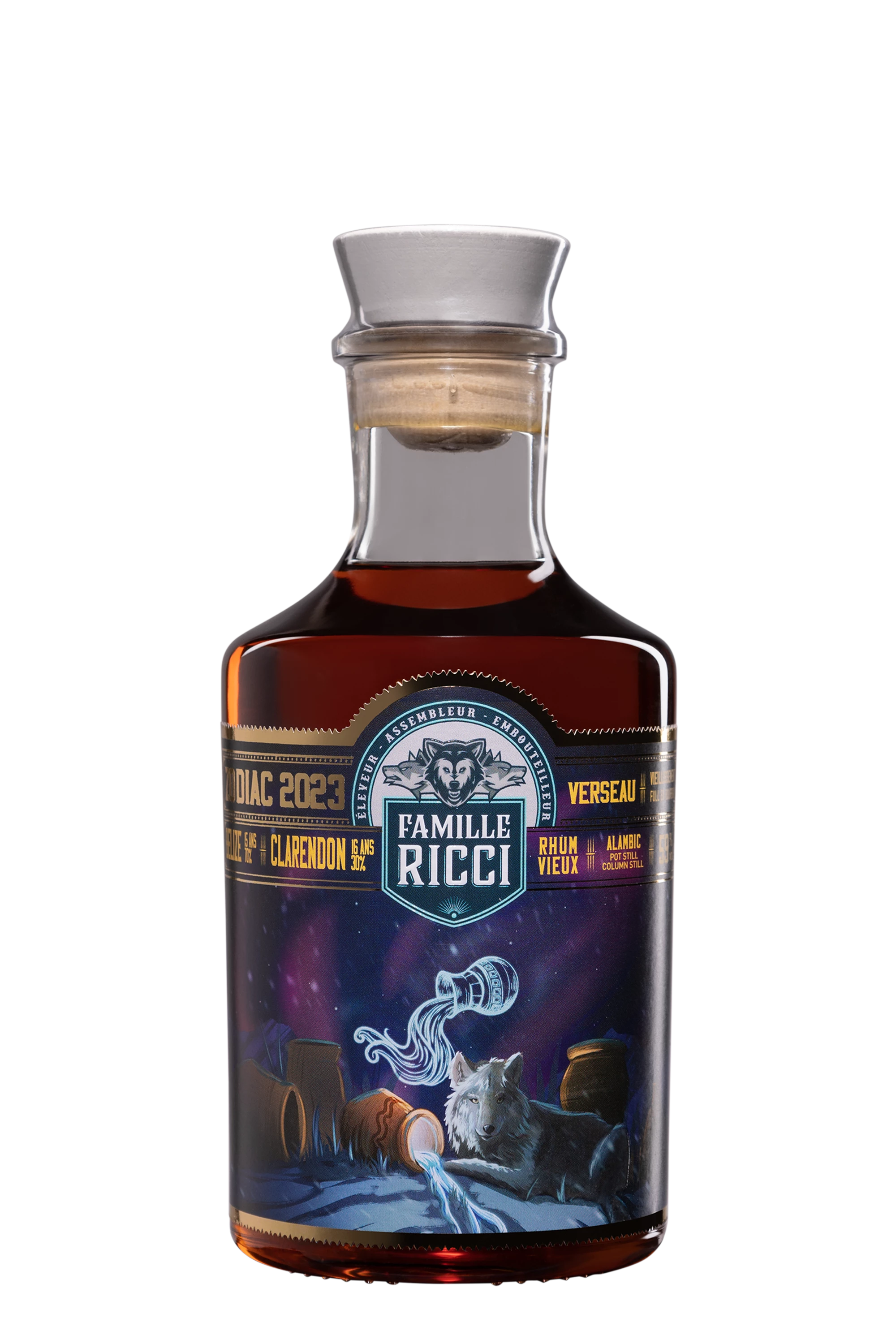 Famille Ricci - Molasses Rhum "Zodiac 2023 - Verseau" Brun 59° Giftbox, 50cl