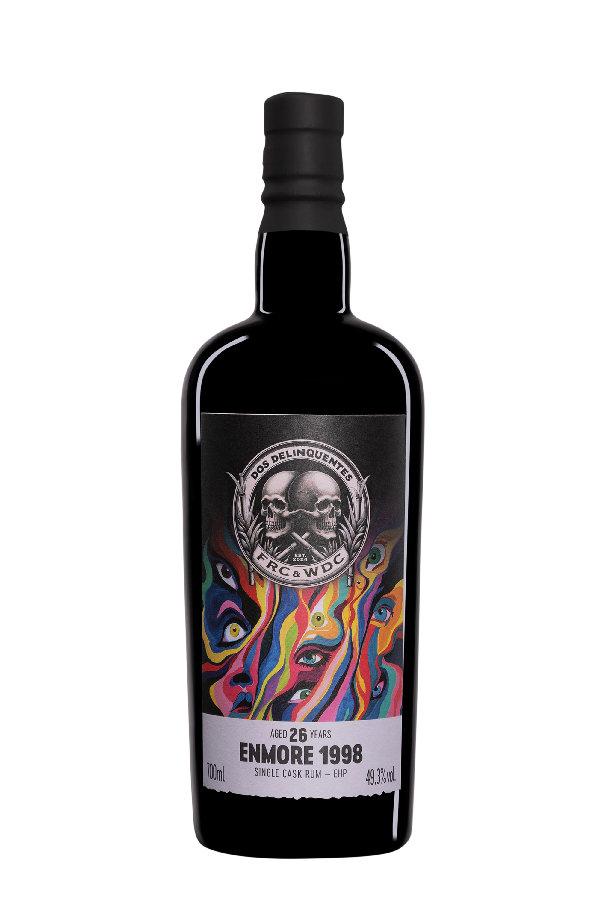 FRC & Wu Dram Clan - Molasses British Guyana Rhum "26 Ans Enmore - Dos Delinquentes" Brun 1998 49.3°, 70cl