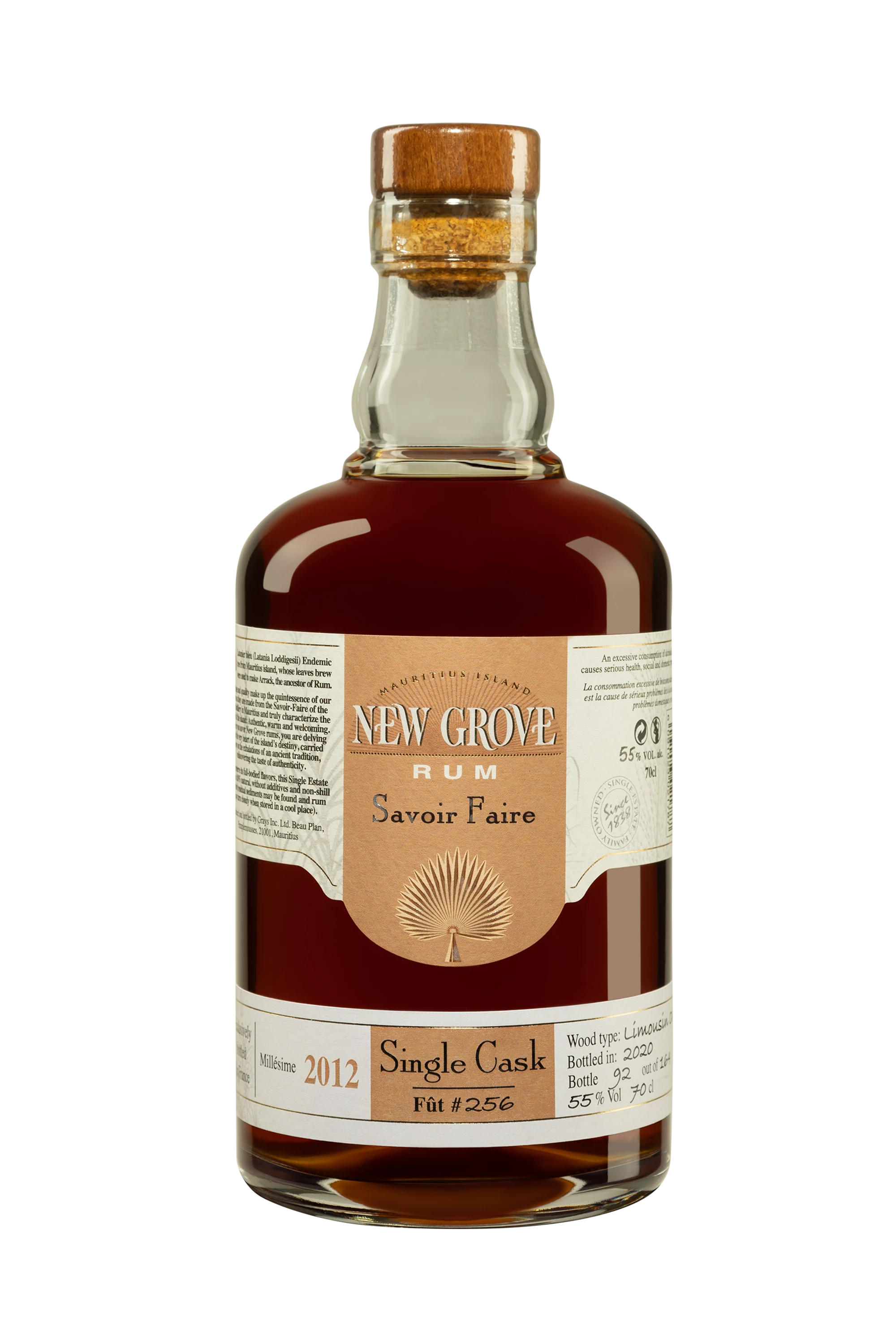 Grays - Molasses Mauritius Rhum "New Grove - Single Cask - French Connections" Brun 2012 55° Giftbox, 70cl