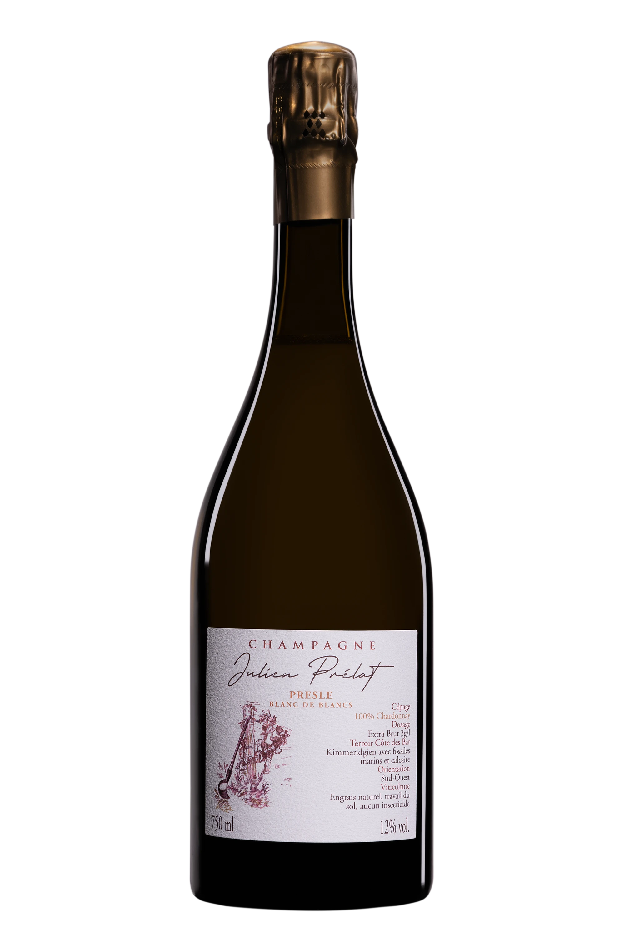 Domaine Julien Prélat - Champagne Extra-Brut Blanc de Blancs "Presle" Blanc Vendange 2022 Dégorgement 03.2024 12°, 75cl