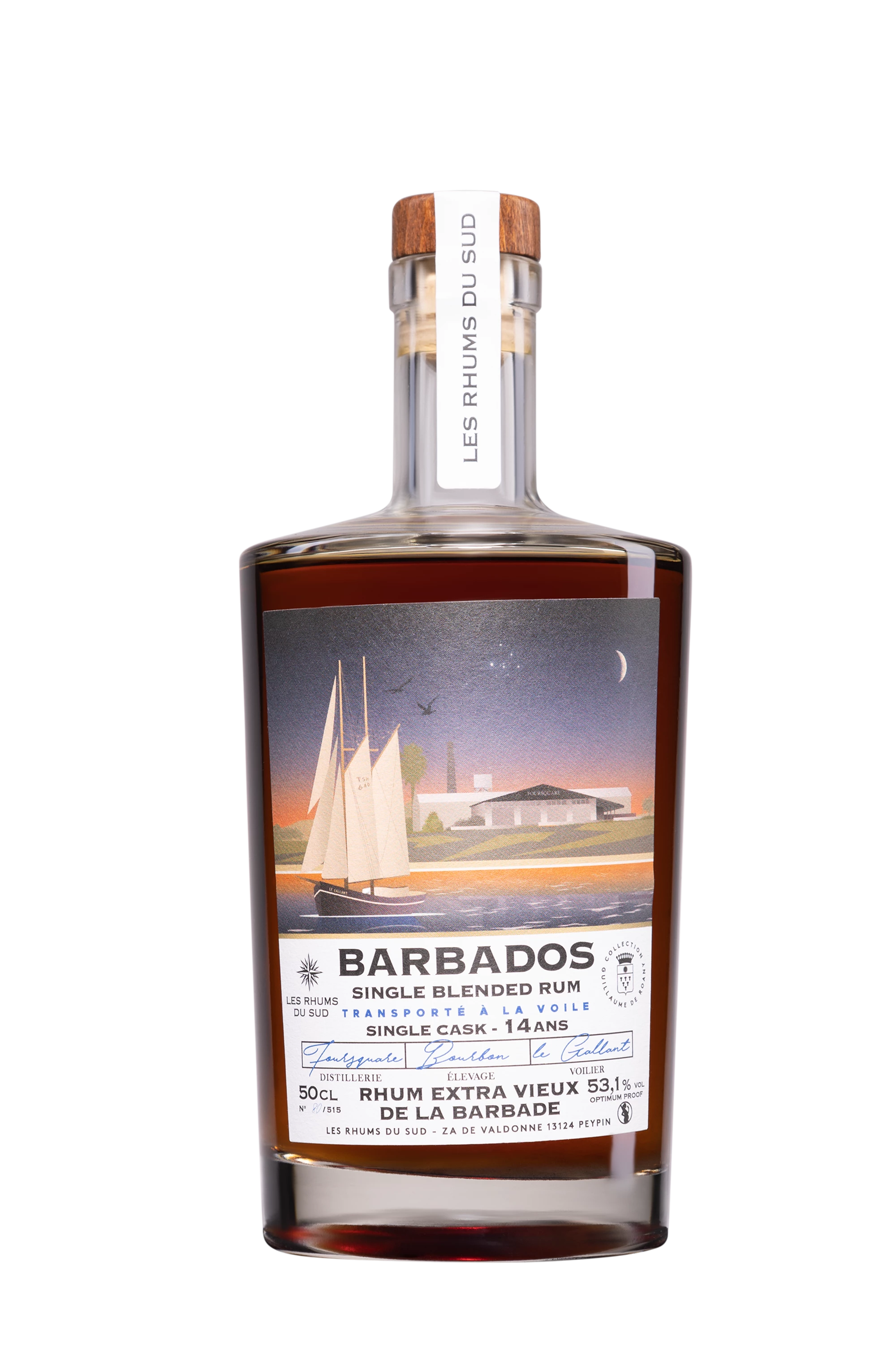 Les Rhums du Sud - Molasses Barbados Rhum "14 Ans Foursquare" 2008 53.1°, 50cl
