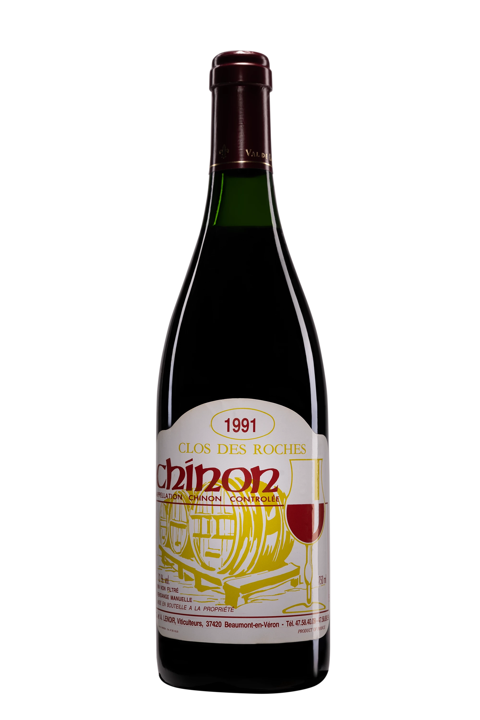 Domaine Jérôme Lenoir - Chinon "Clos des Roches" Rouge 1991, 75cl