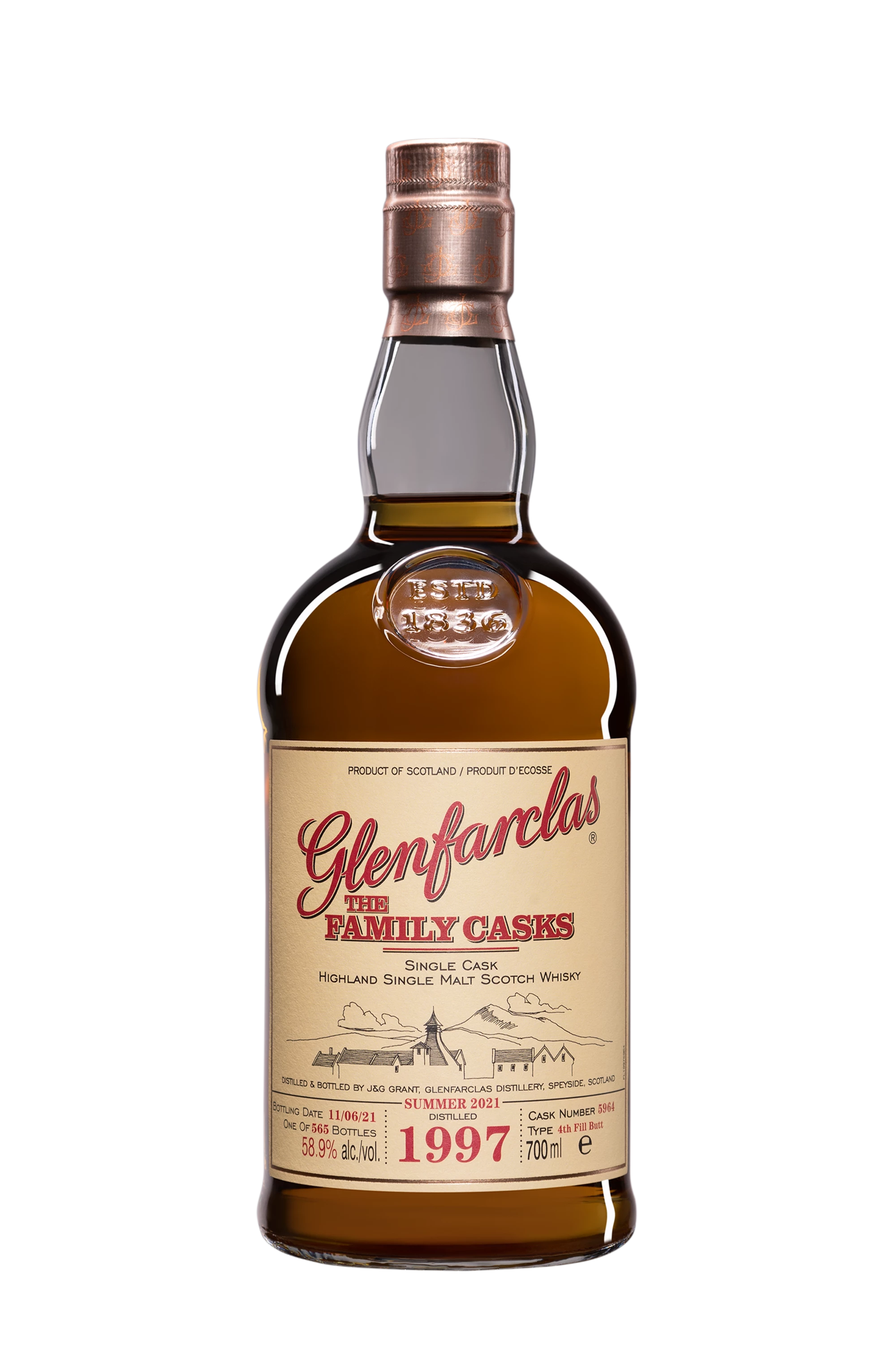 Glenfarclas - Single Malt Scotch Whisky "23 Ans - The Family Cask - Single Cask #5964" 1997 58.9° Giftbox, 70cl