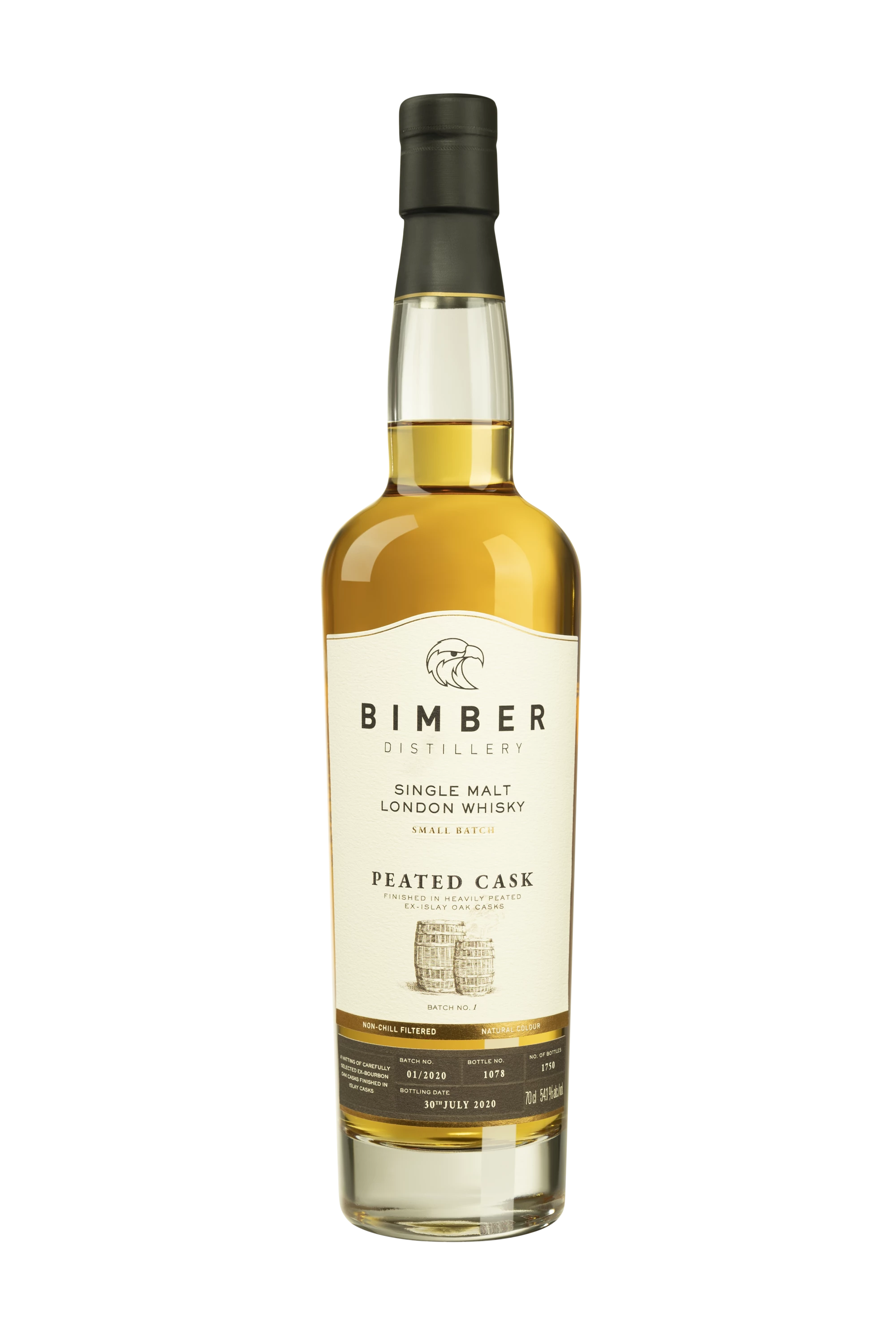 Bimber - Single Malt London Whisky "Peated Cask Finish - Small Batch No 1" 54.1° Giftbox, 70cl
