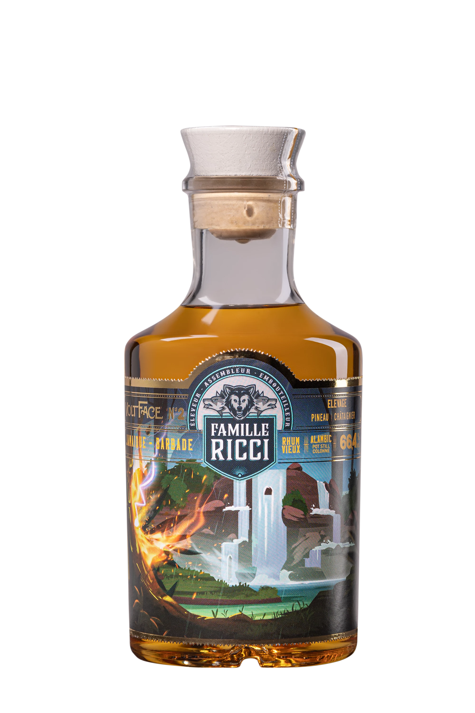 Famille Ricci - Molasses Rhum "Voltface N°2" Brun 66.4° Giftbox, 50cl