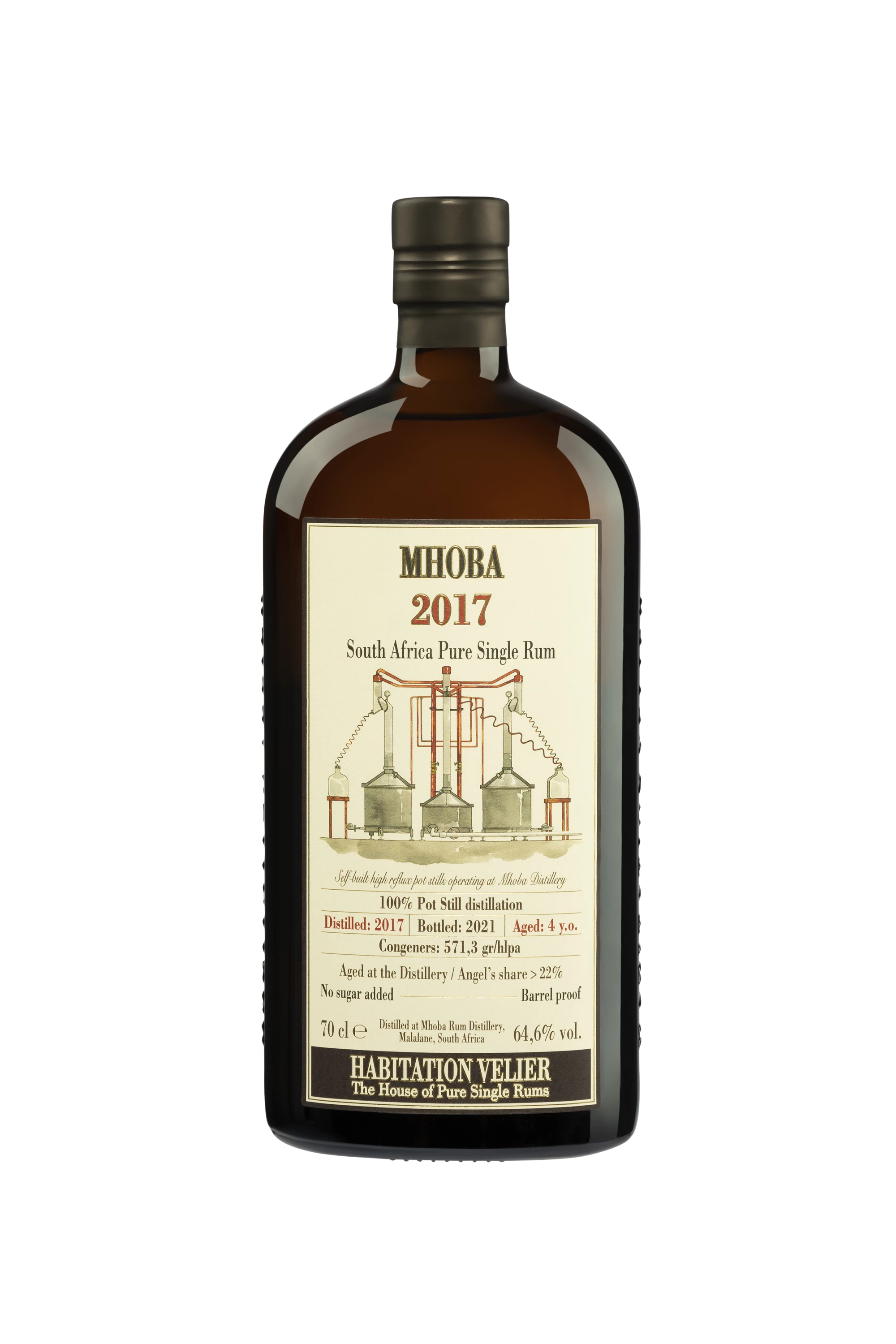 Habitation Velier - Pur Cane Juice South African Rhum "Mhoba - 4 Ans" Brun 2017 64.6° Giftbox, 70cl