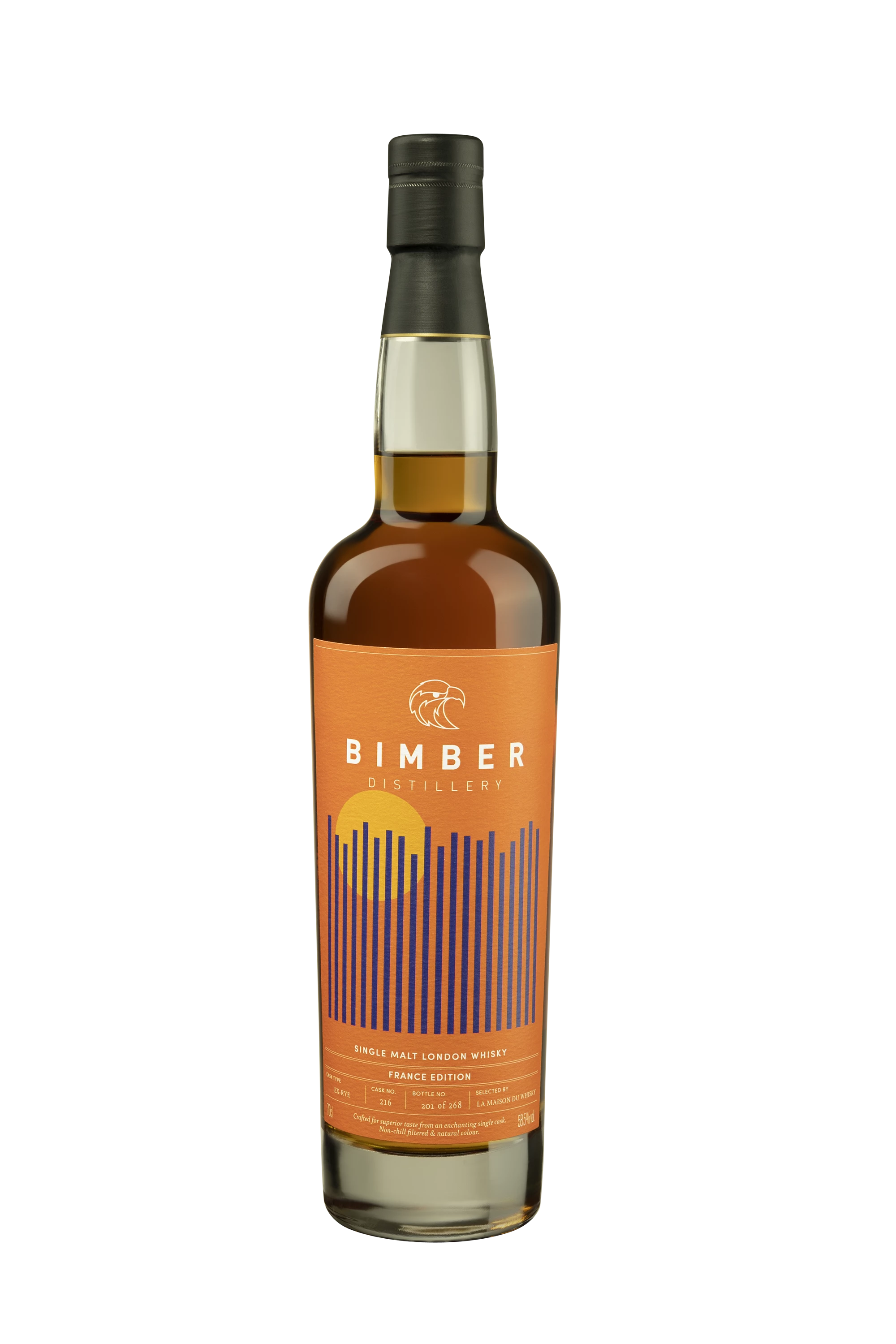 Bimber - Single Malt London Whisky "Ex-Rye Whiskey Barrel Single Cask" 58.5° Giftbox, 70cl