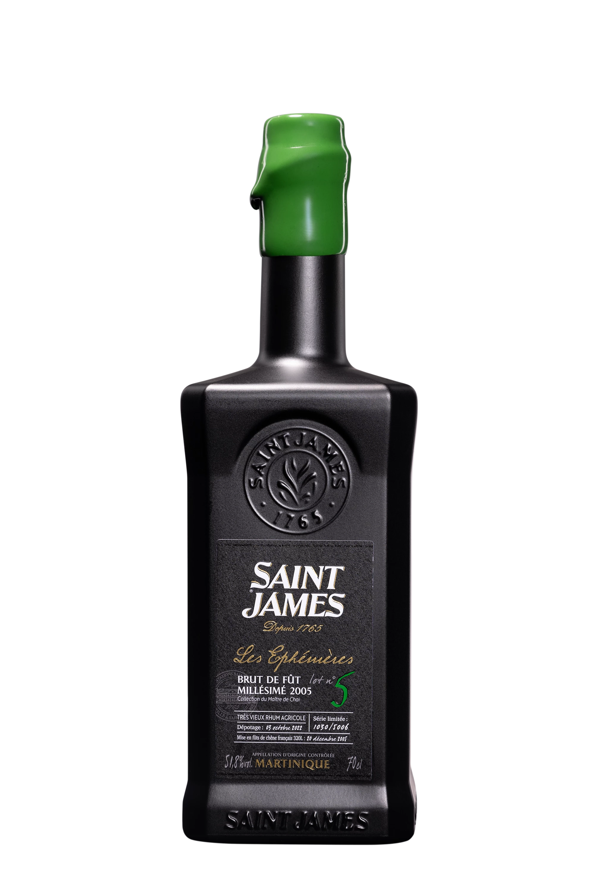 Saint James - Rhum Vieux Agricole de Martinique "Les Ephémères N°5" Brun 2005 51.8° Giftbox, 70cl