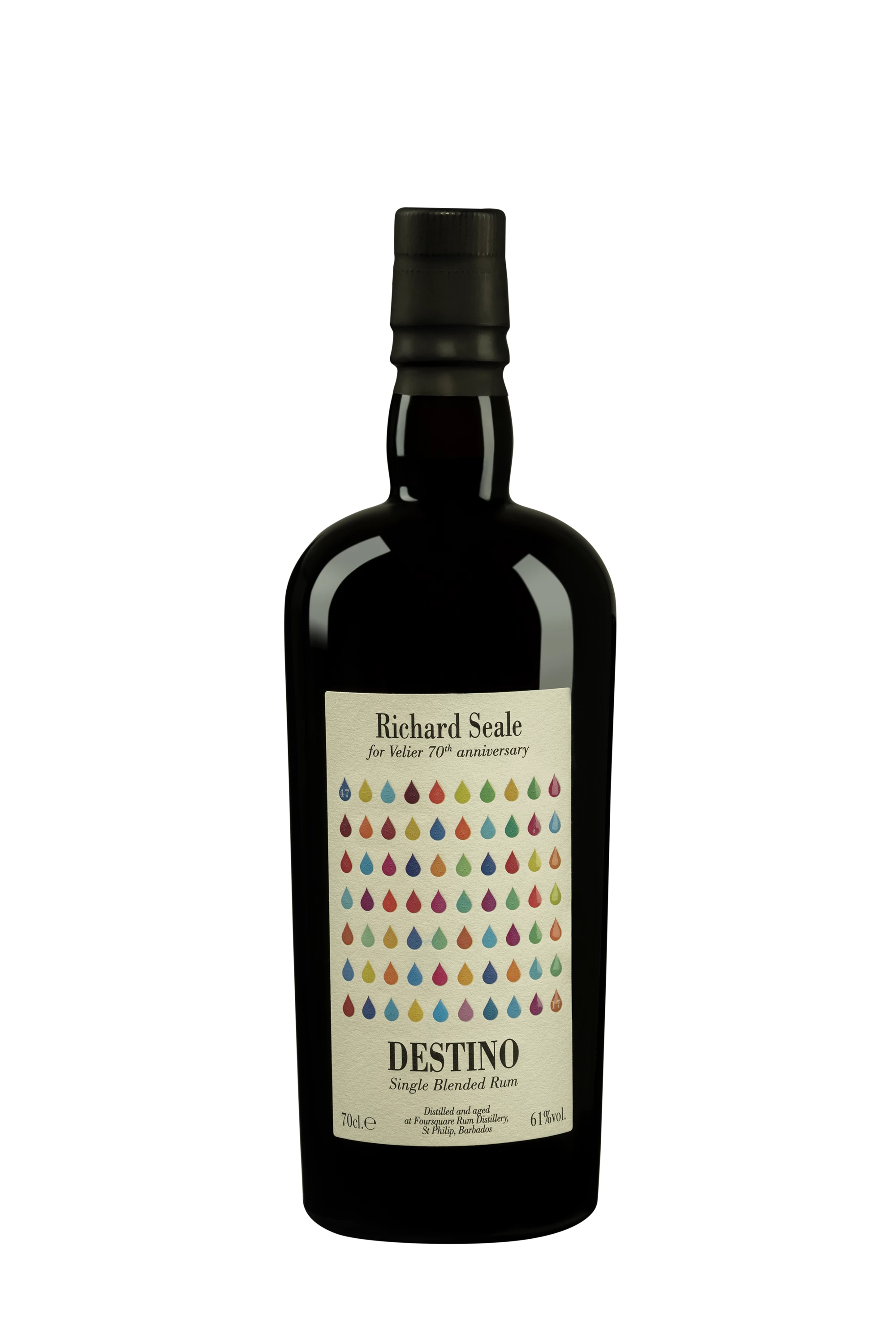 Vélier - Molasses Barbados Rhum "14 Ans Foursquare - Destino - Vélier 70th Anniversary" Brun 61° Giftbox, 70cl