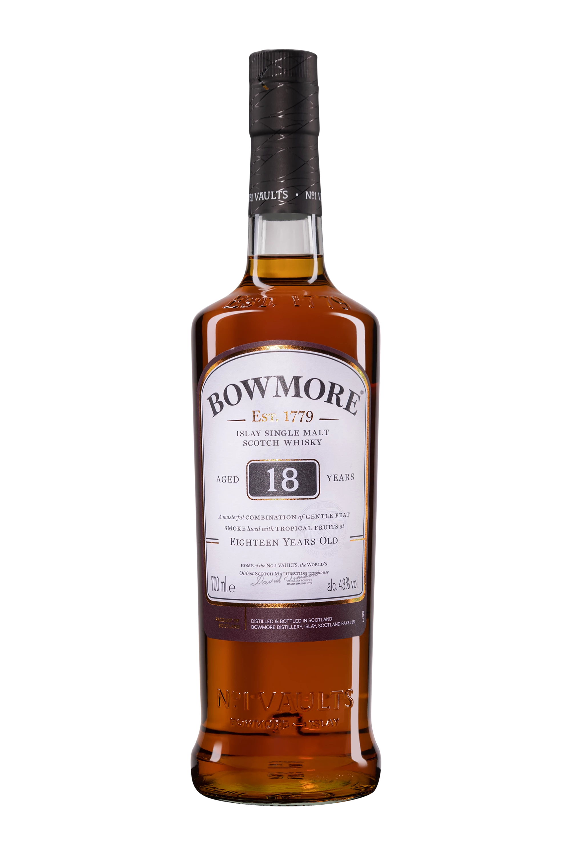 Bowmore - Single Malt Scotch Whisky "18 Ans" 43° Giftbox, 70cl