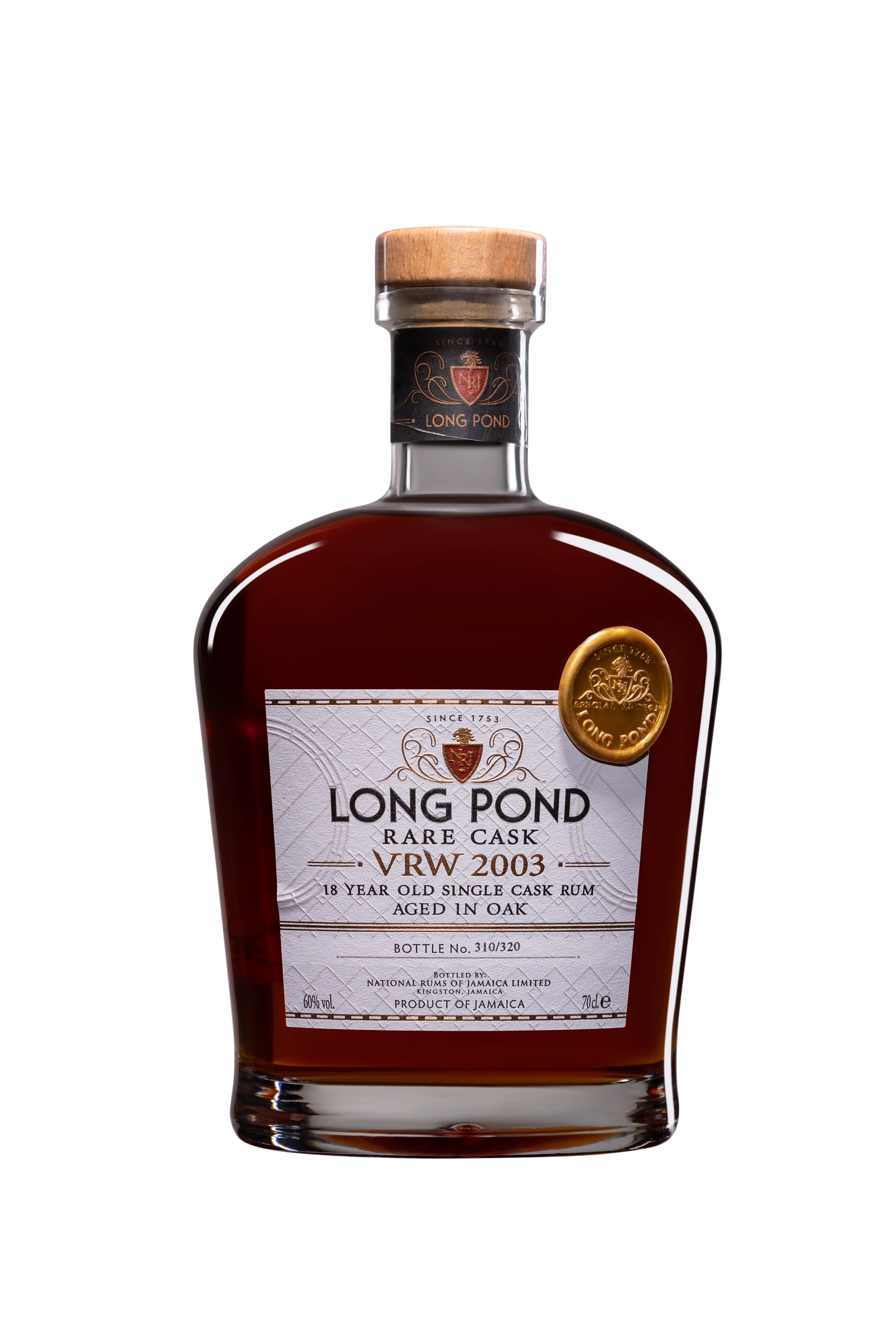 Long Pond - Molasses Jamaican Rhum "18 Ans - Special Edition VRW" Brun 2003 60° Giftbox, 70cl