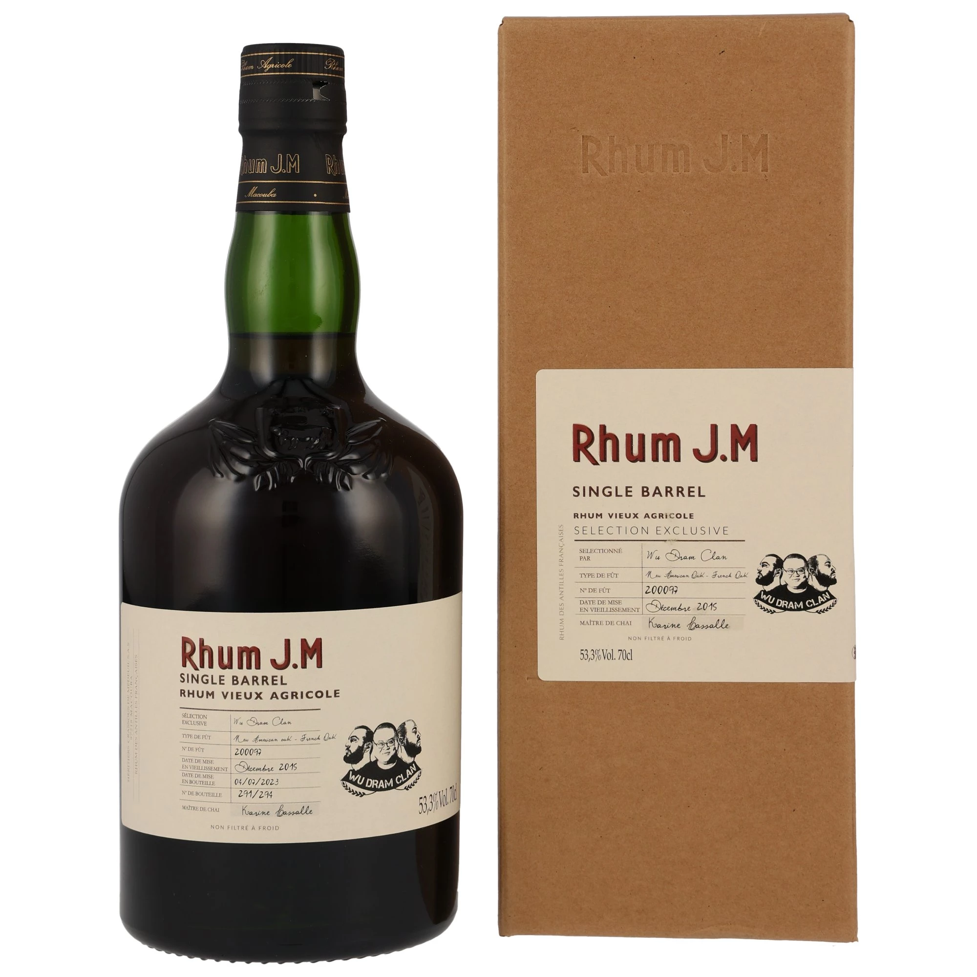 JM - Rhum Agricole de Martinique "7 Ans - Single Cask #200097" Brun 2015 53.3° Giftbox, 70cl