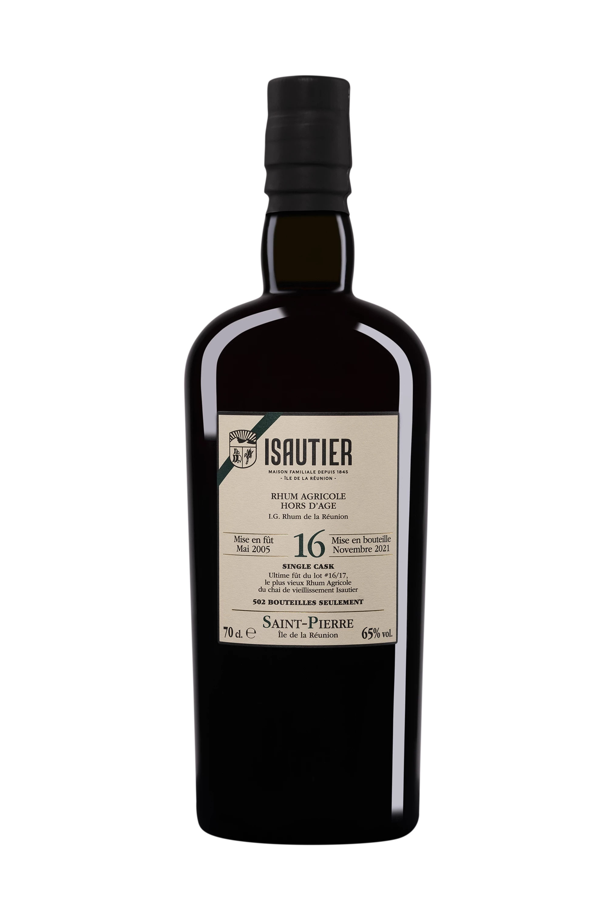 Vélier - Rhum Agricole de la Réunion "16 Ans Isautier" Brun 2005 65° Giftbox, 70cl