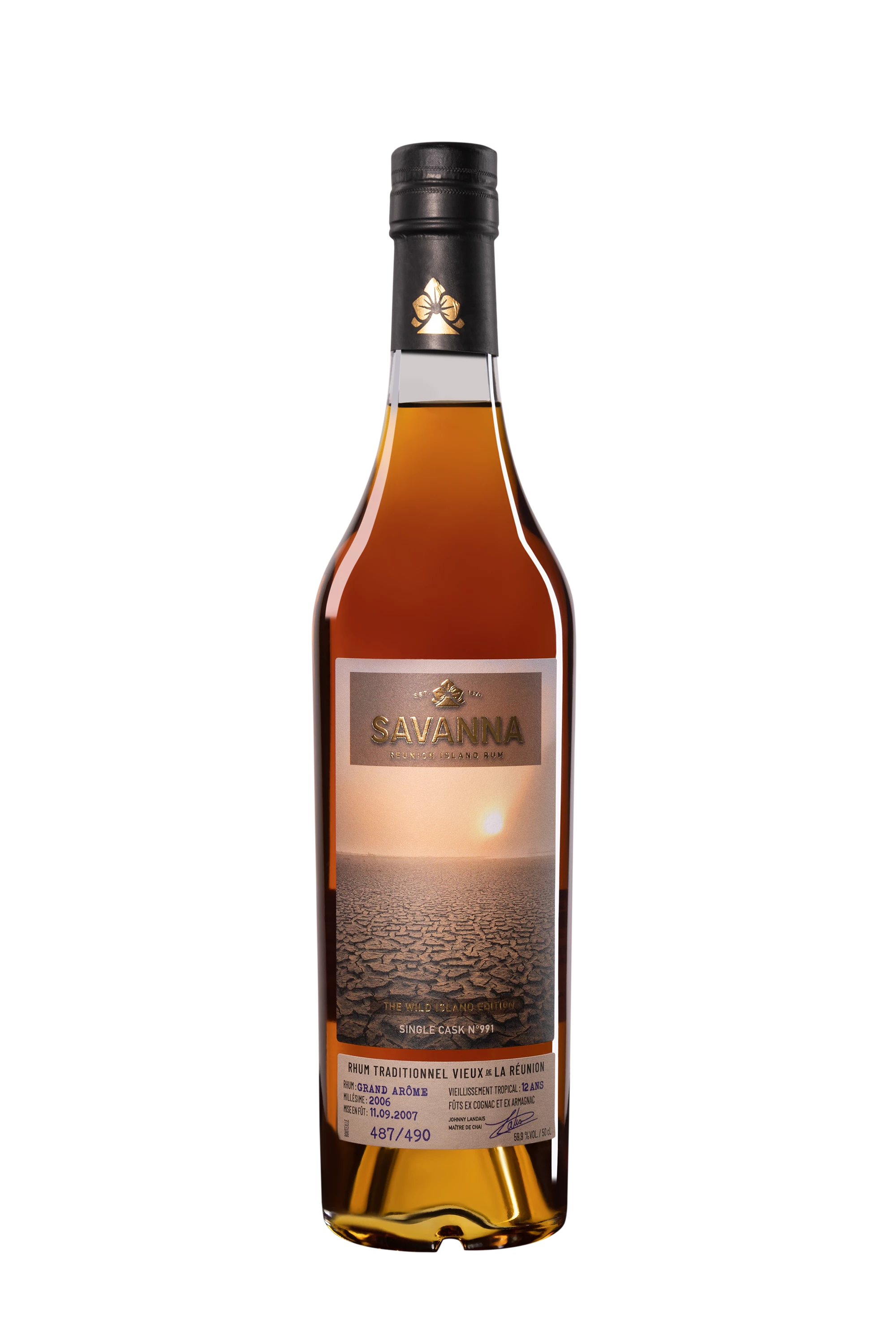 Savanna - Rhum Vieux de Mélasse de la Réunion "12 Ans Single Cask #991 - Grand Etang Sec" Brun 2006 59.9° Giftbox, 50cl