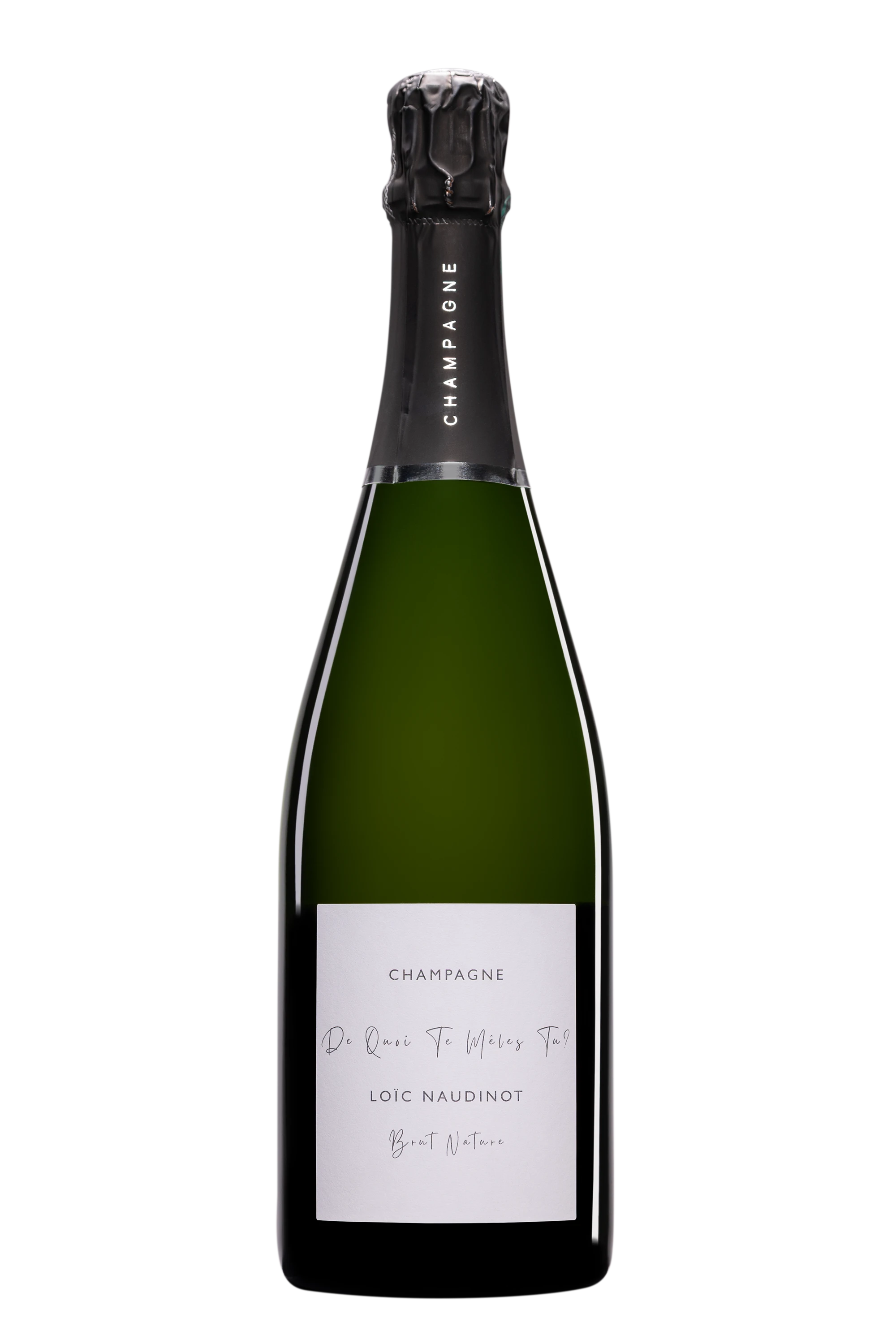 Domaine Loïc Naudinot - Champagne Brut Nature Blanc de Noirs "De quoi te mêles-tu ?" Blanc Vendange 2022 Dégorgement 09 Oct. 2024 11°, 75cl