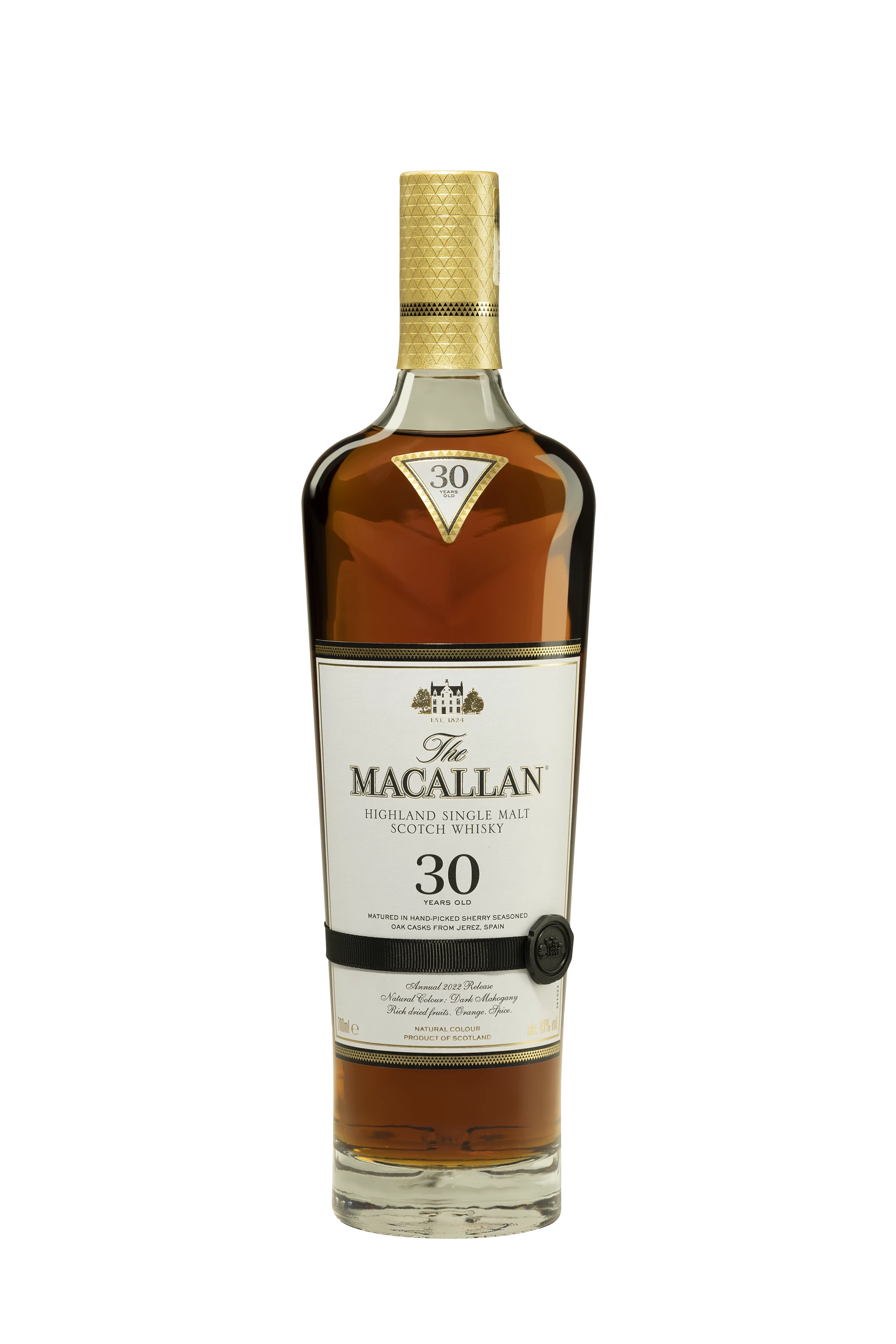The Macallan - Single Malt Scotch Whisky "30 Ans Sherry Oak - Release 2022" 43° Giftbox, 70cl