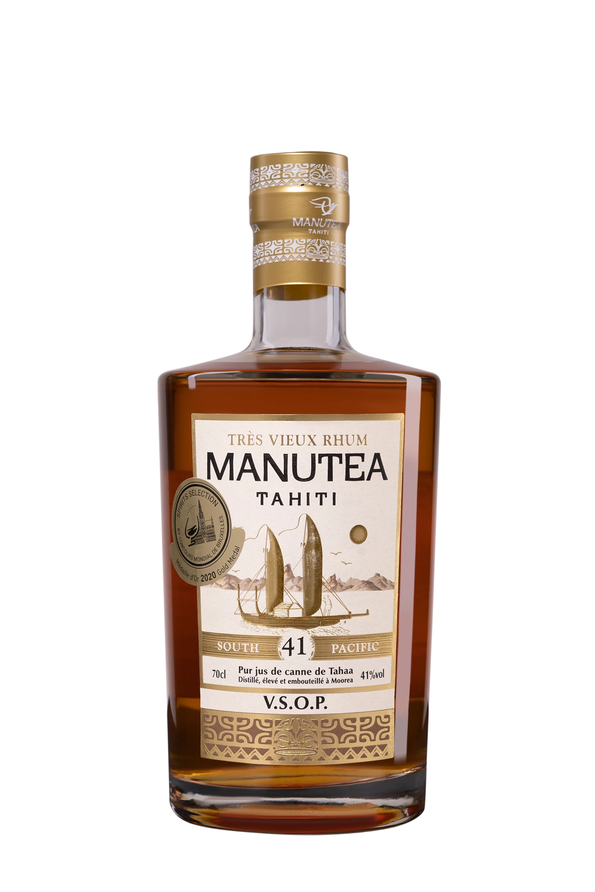 Manutea - Pur Cane Juice Tahitian Rhum "VSOP" Brun 41°, 70cl