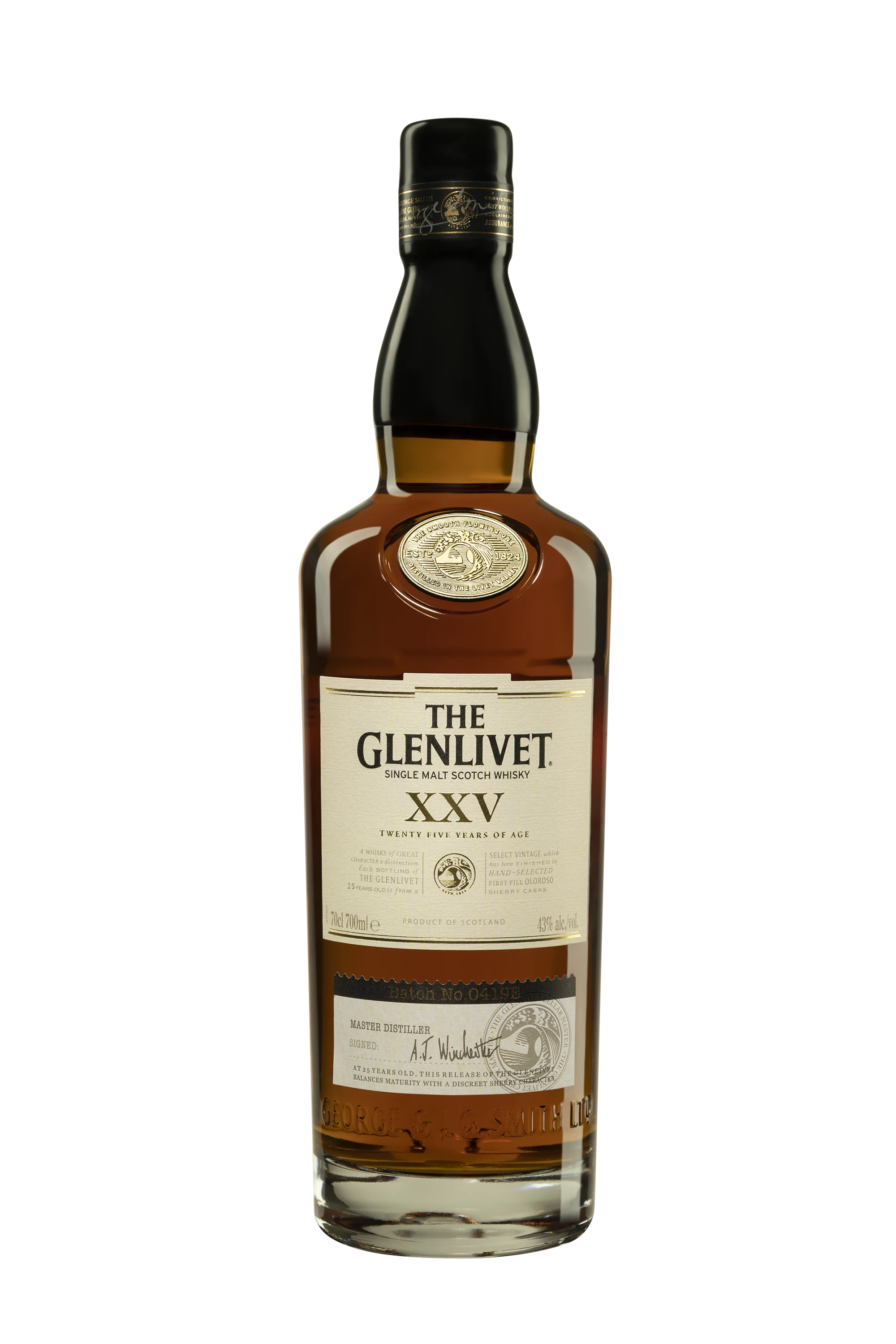 The Glenlivet - Single Malt Scotch Whisky "25 Ans - XXV" 43° Giftbox, 70cl