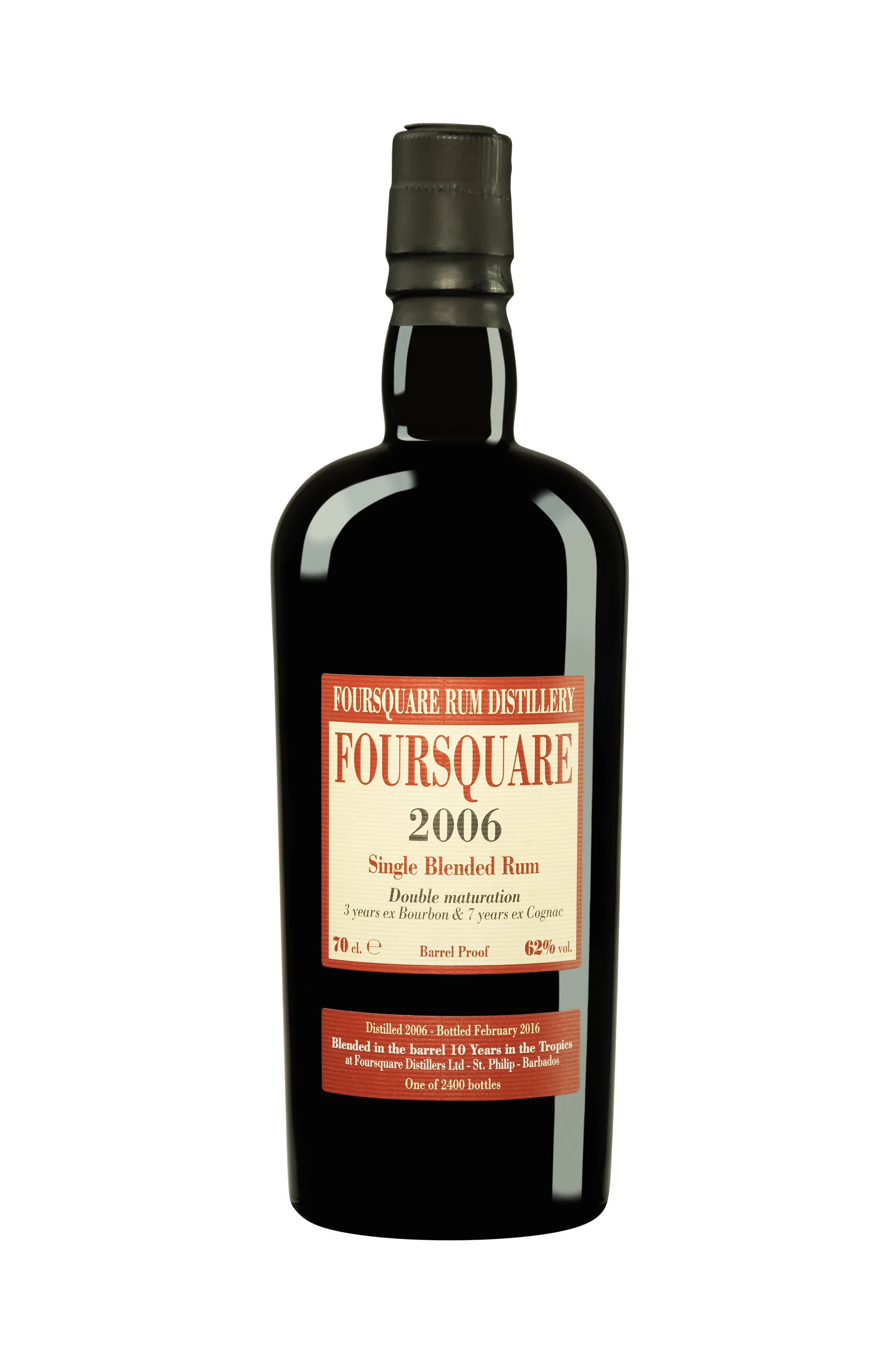 Vélier - Molasses Barbados Rhum "10 Ans Foursquare" Brun 2006 62° Giftbox, 70cl