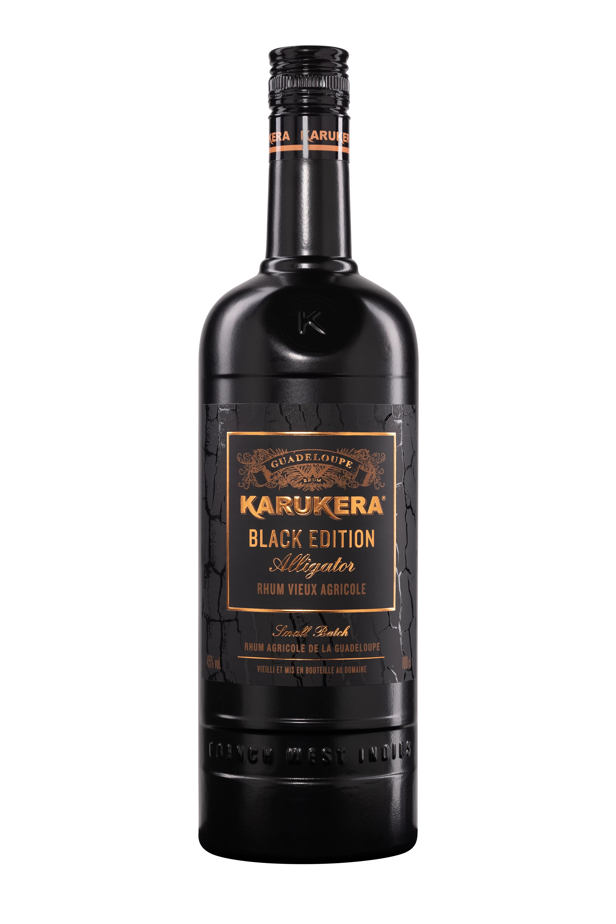Karukera - Rhum Vieux Agricole de Guadeloupe "Black Edition Alligator" Brun 45°, 100cl