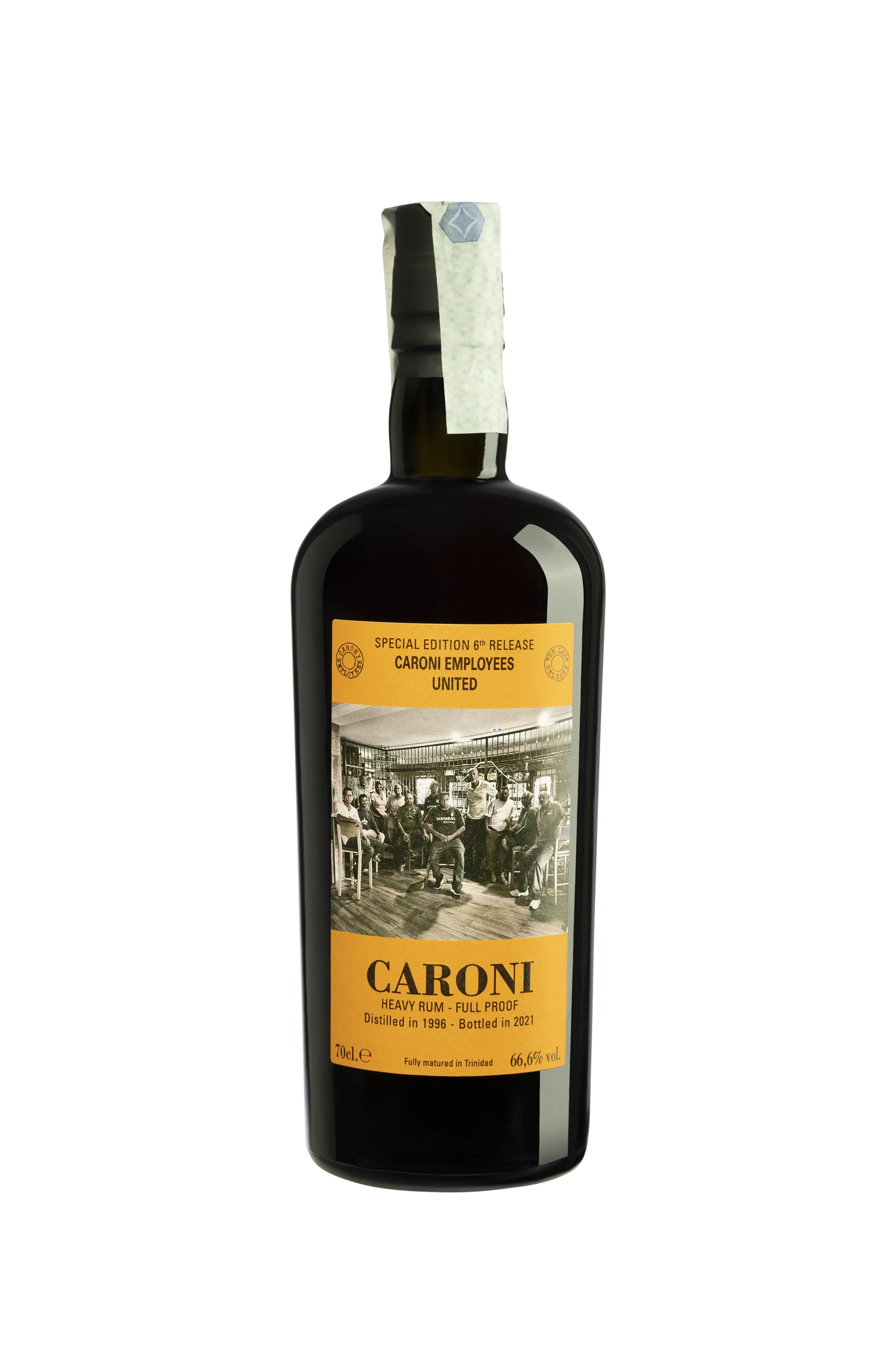 Vélier - Molasses Trinidadian Rhum "25 Ans Caroni - Caroni Employees United 6th Release - Release 2021" Brun 1996 66.6° Giftbox, 70cl