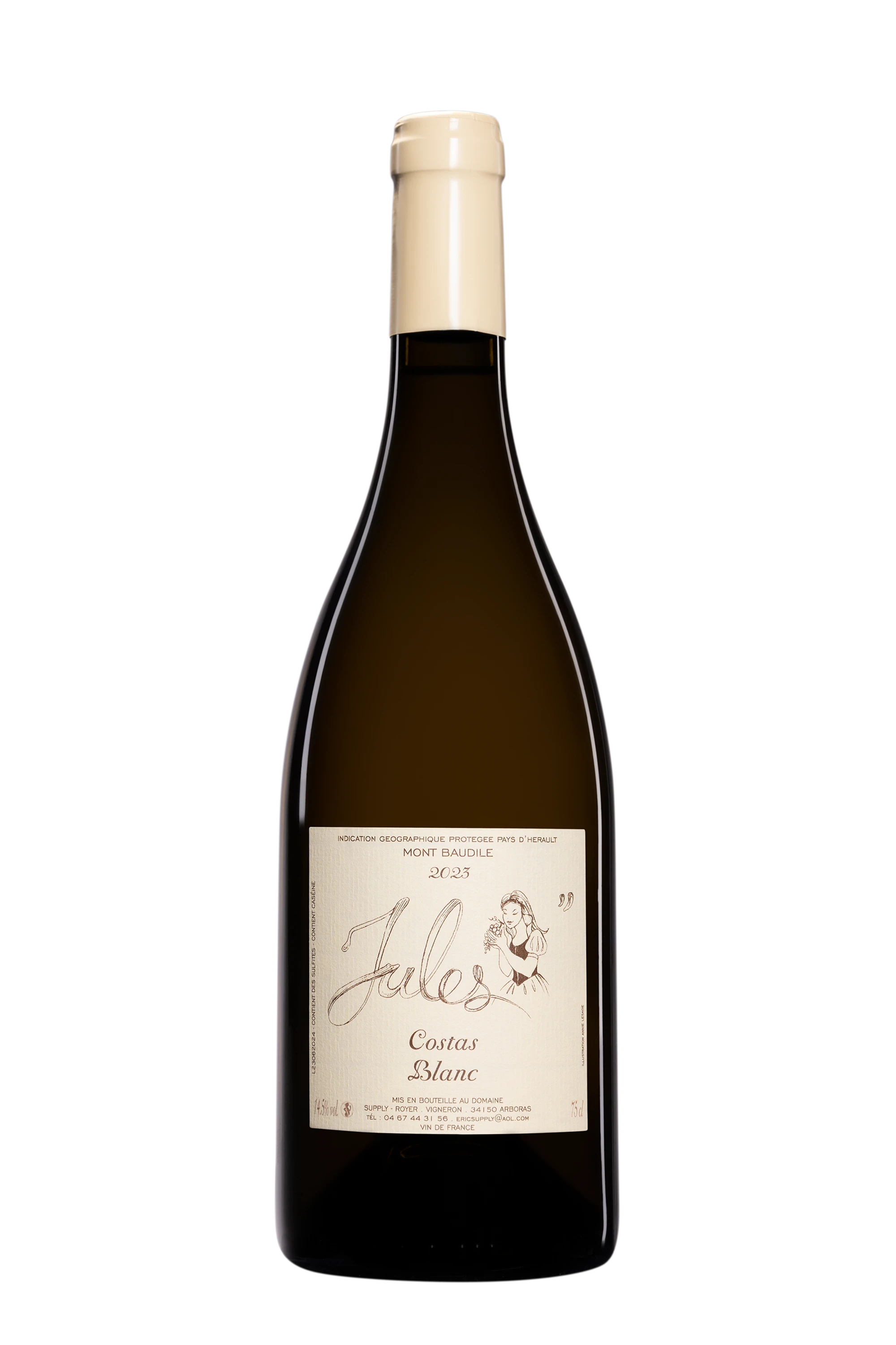 Domaine Supply-Royer - Vin de Pays d'Hérault Mont Baudile "Costas - Cuvée Jules" Blanc 2023 14.5°, 75cl