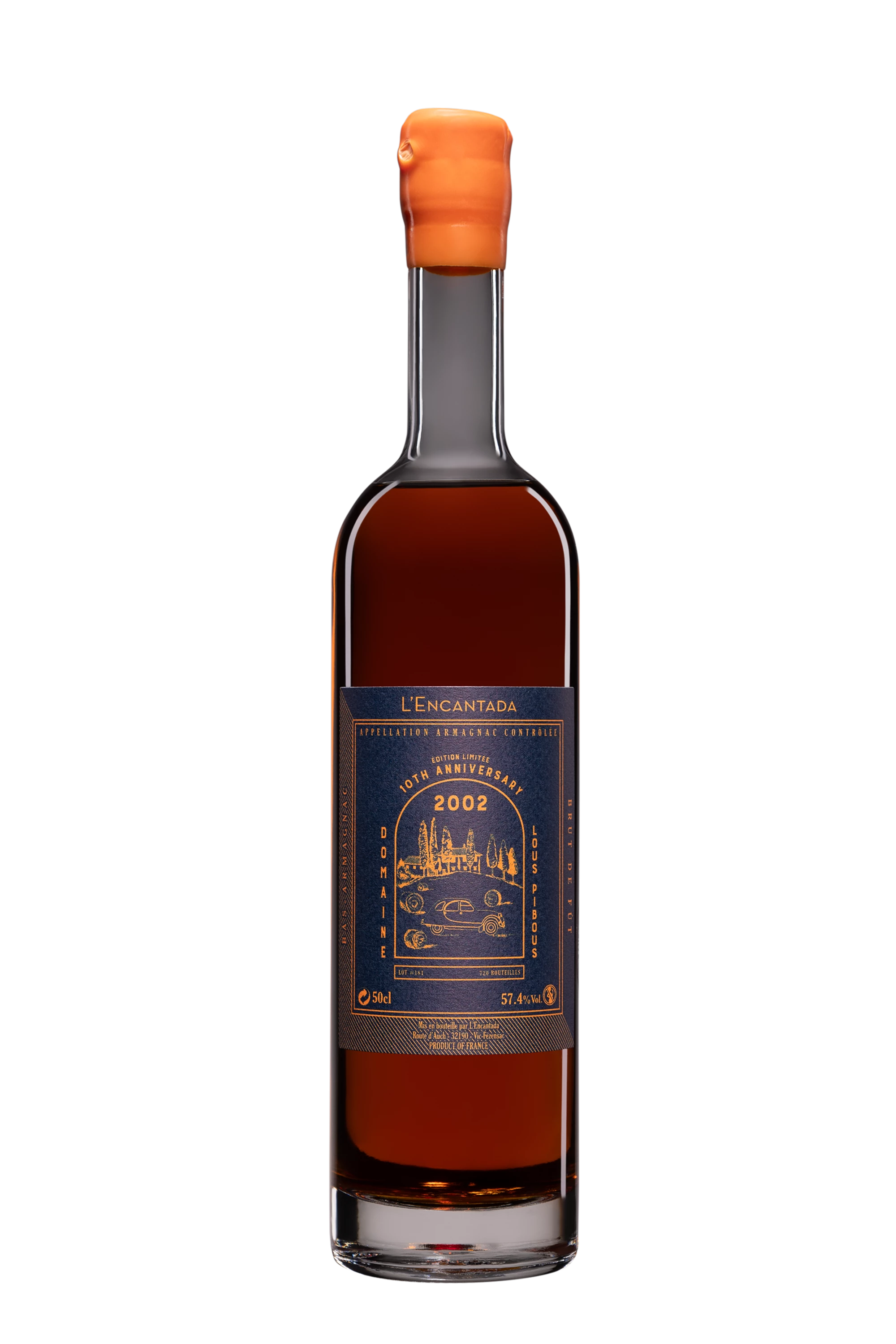 L'Encantada - Bas-Armagnac "Domaine Lous Pibous - 10ème Anniversaire" 2002 57.4° Giftbox, 50cl