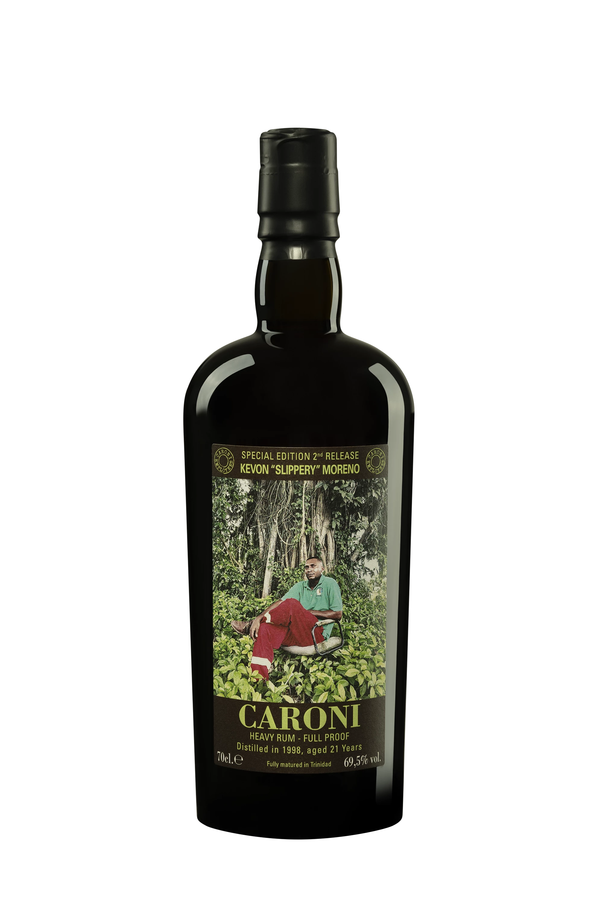 Vélier - Molasses Trinidadian Rhum "21 Ans Caroni - Kevon Slippery Moreno - Employees 2nd Release" Brun 1998 69.50° Giftbox, 70cl