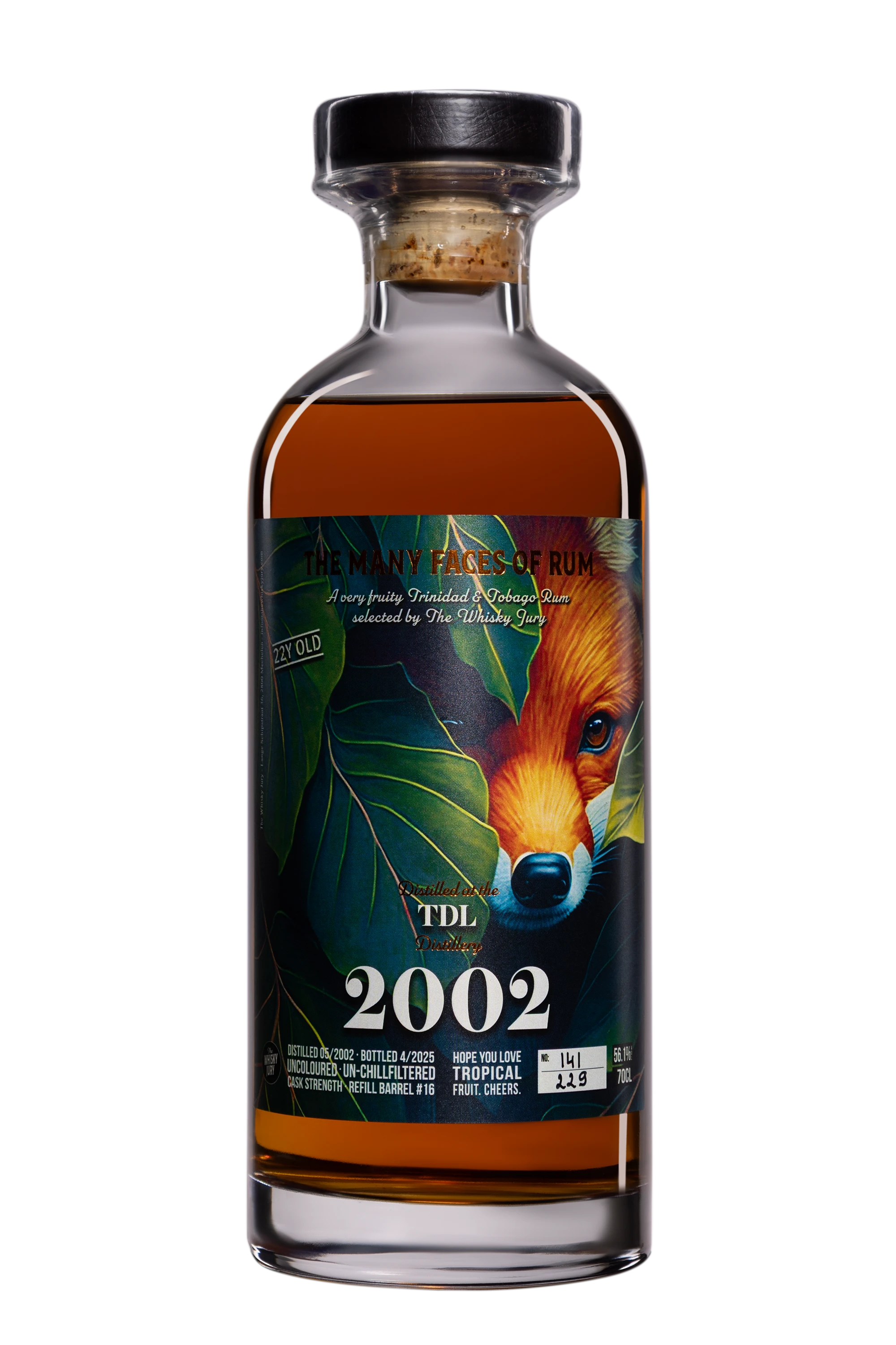 The Whisky Jury - Molasses Trinidadian Rhum "22 Ans Trinidad Distillers Limited" Brun 2002 56.1°, 70cl