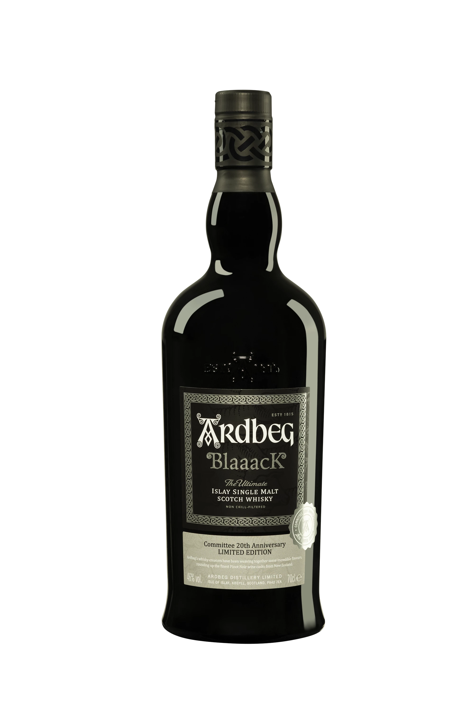 Ardbeg - Single Malt Scotch Whisky "Blaaack - Commitee 20th Anniversary Limited Edition Release 2020" 46° Giftbox, 70cl
