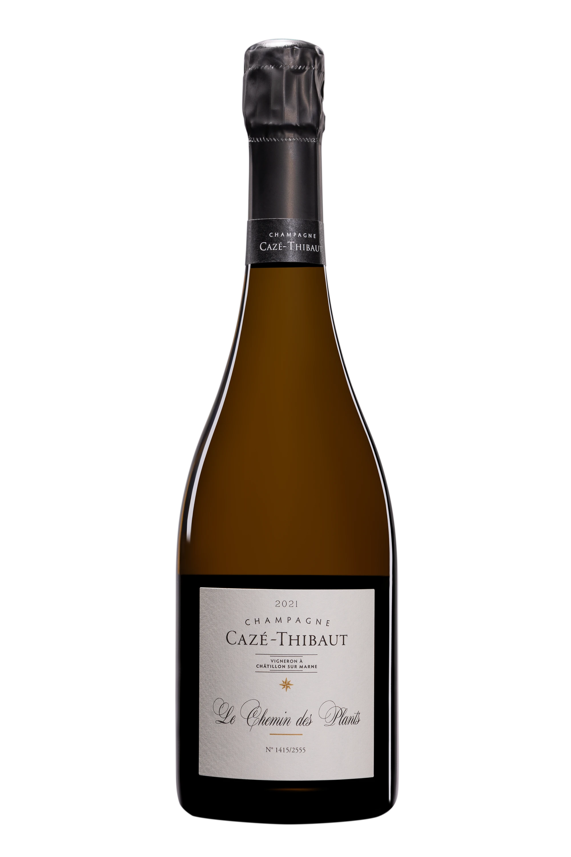 Domaine Cazé-Thibaut - Champagne Extra-Brut Blanc de Blancs Millésimé "Chemin des Plants" Blanc 2021 Dégorgement 17 Jan. 2026 12.5°, 75cl