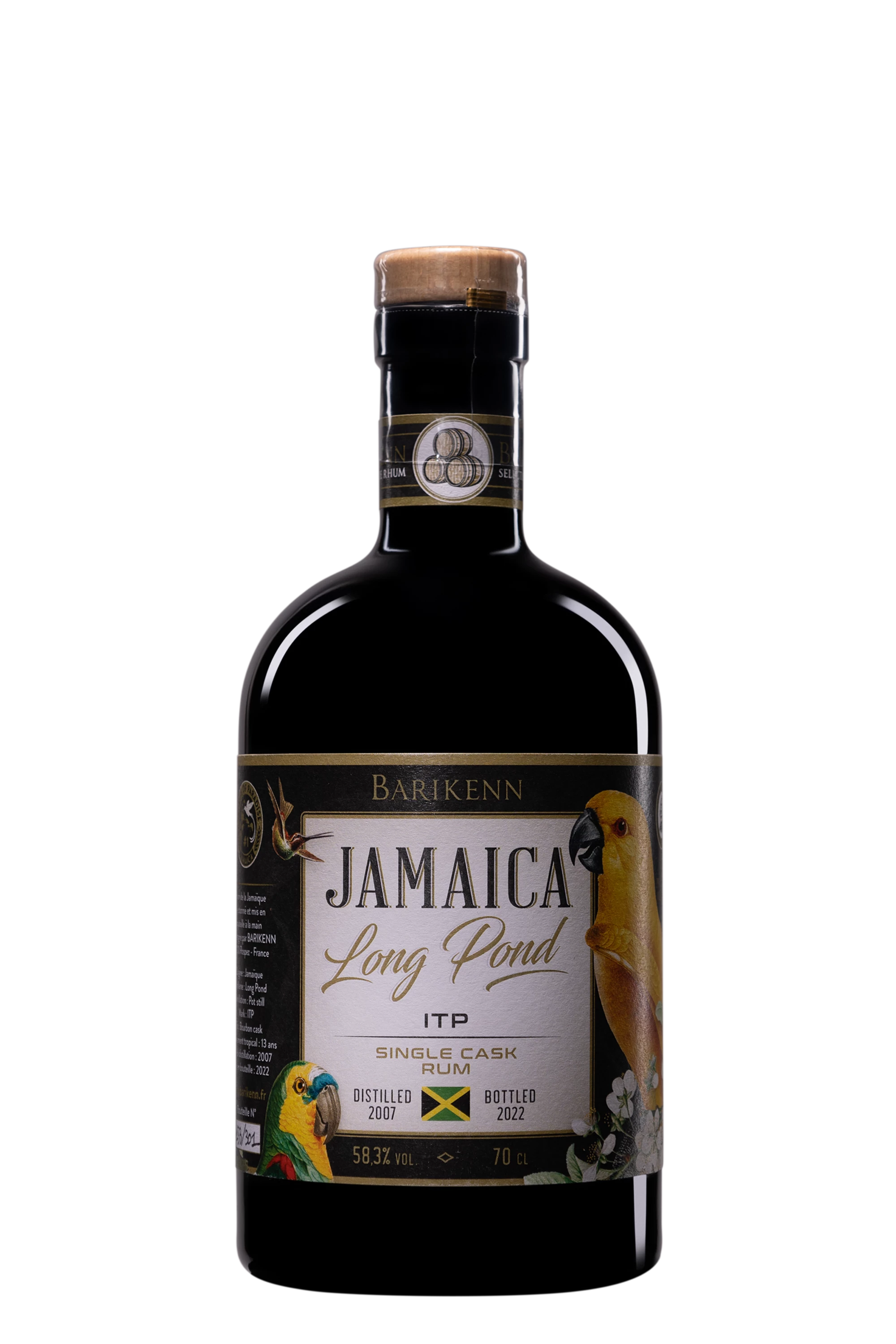 Barikenn  - Molasses Jamaican Rhum "15 Ans Long Pond - ITP  - Single Cask" Brun 58.3°, 70cl
