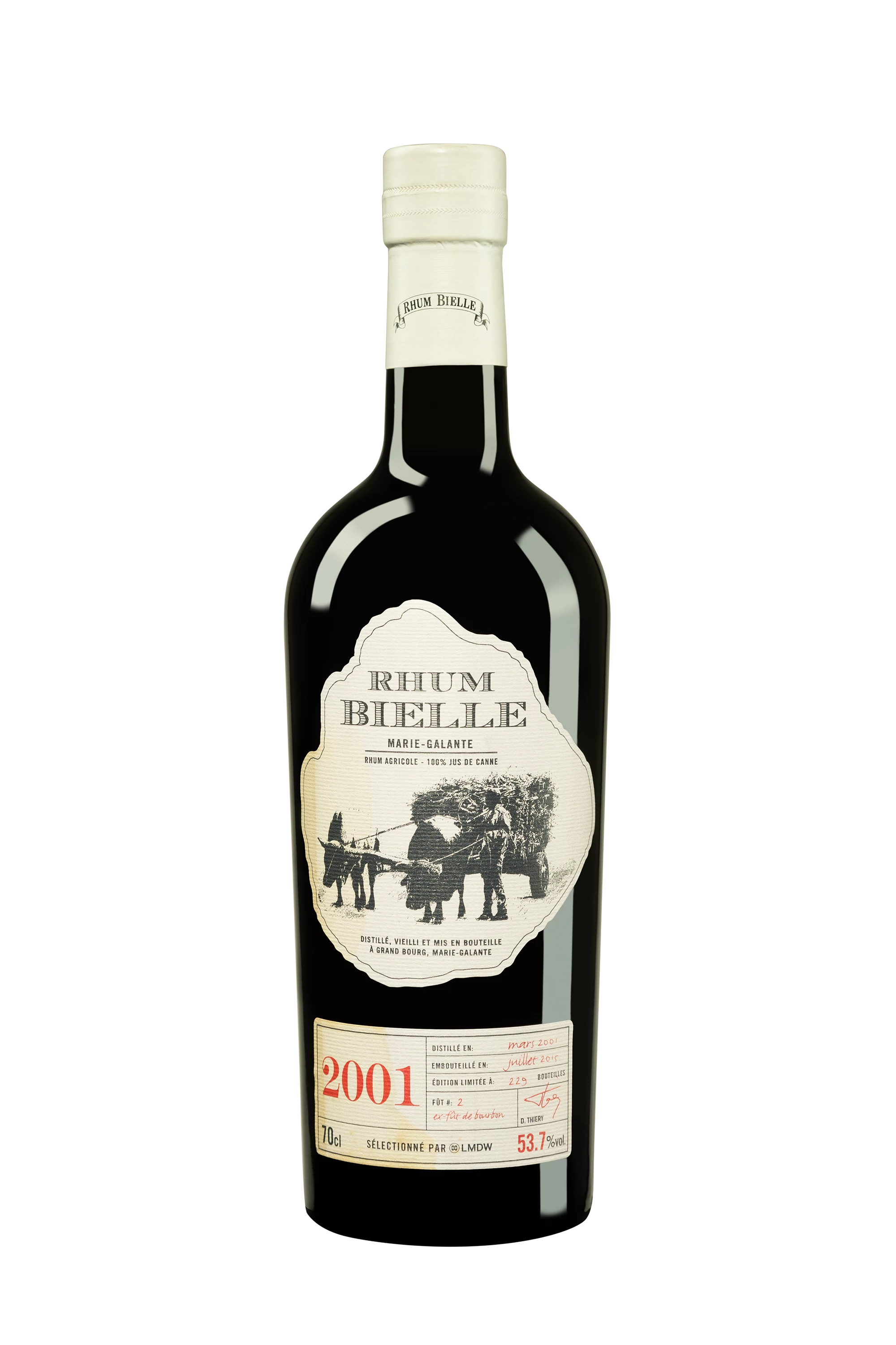 Bielle - Rhum Vieux Agricole de Guadeloupe "Fût N°2" Brun 2001 53.7°, 70cl