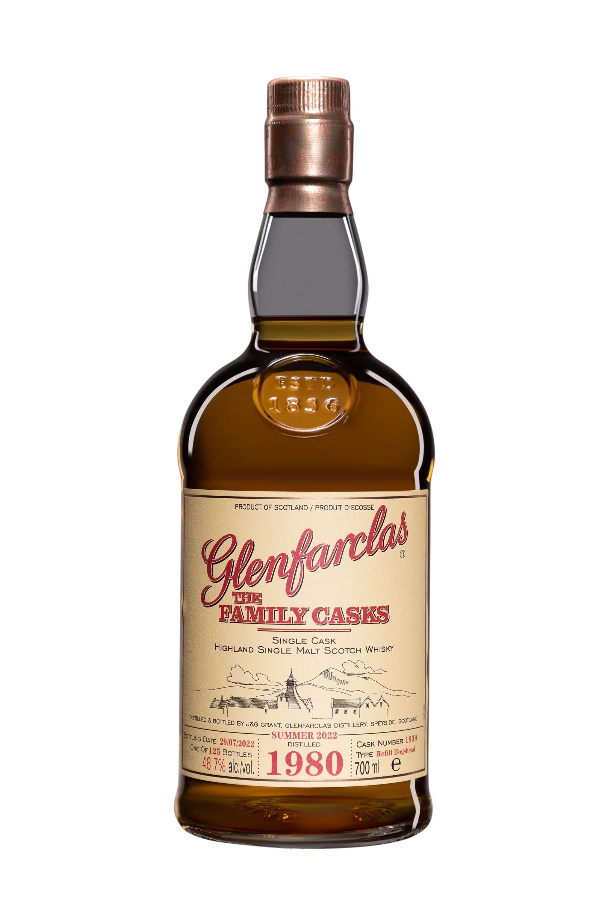 Glenfarclas - Single Malt Scotch Whisky "42 Ans - The Family Cask - Single Cask #1939" 1980 46.7° Giftbox, 70cl