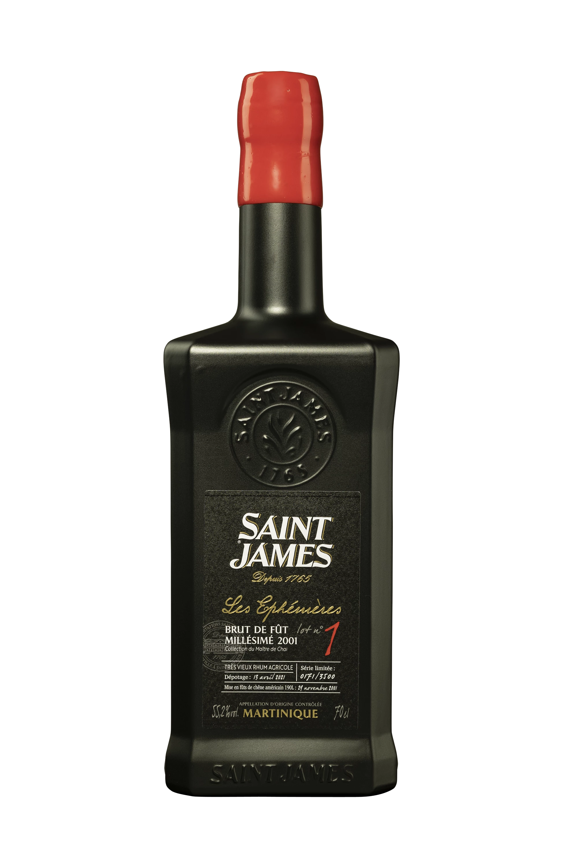 Saint James - Rhum Vieux Agricole de Martinique "Les Ephémères N°1" Brun 2001 55.2° Giftbox, 70cl