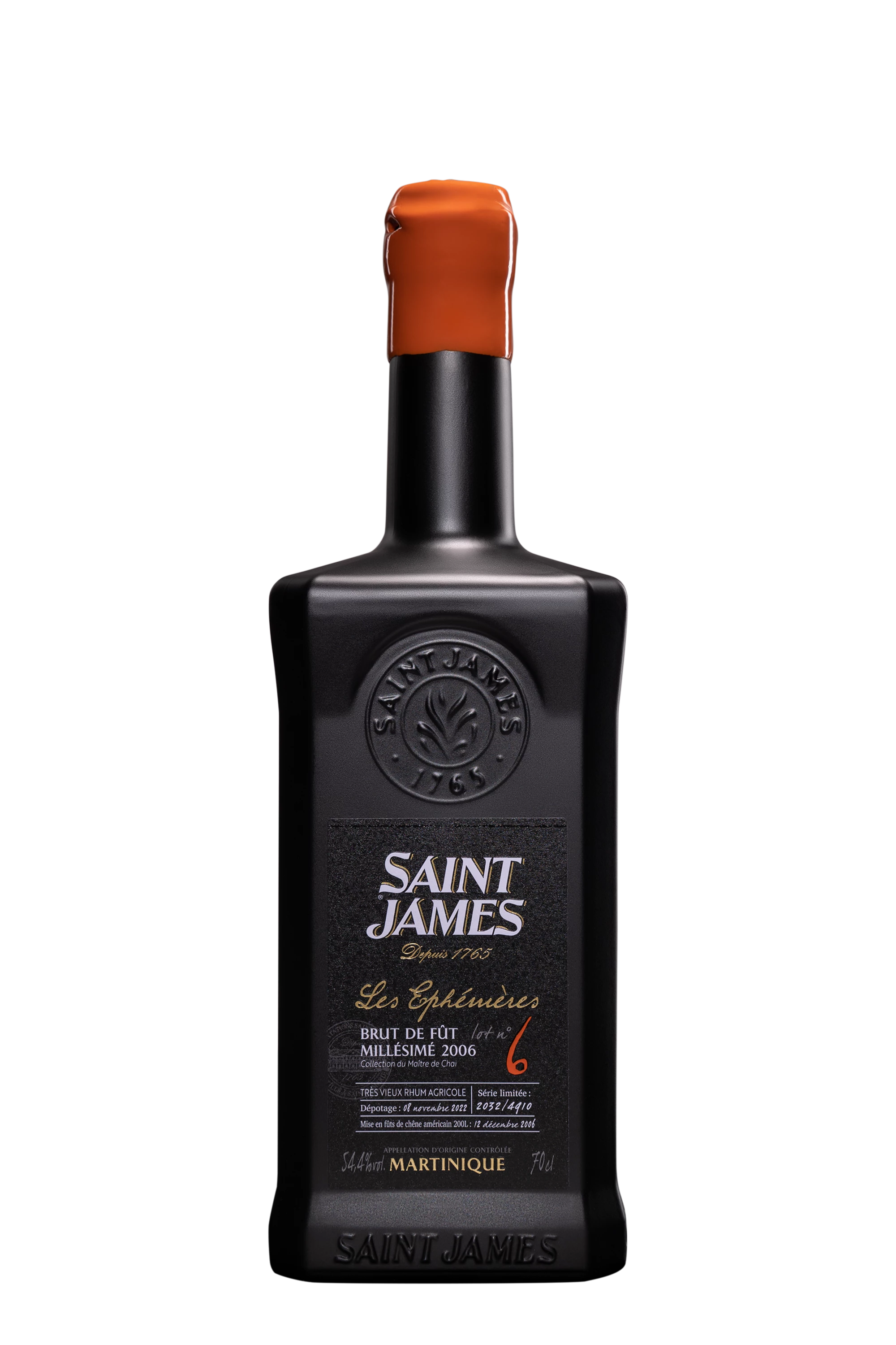Saint James - Rhum Vieux Agricole de Martinique "Les Ephémères N°6" Brun 2006 54.4° Giftbox, 70cl