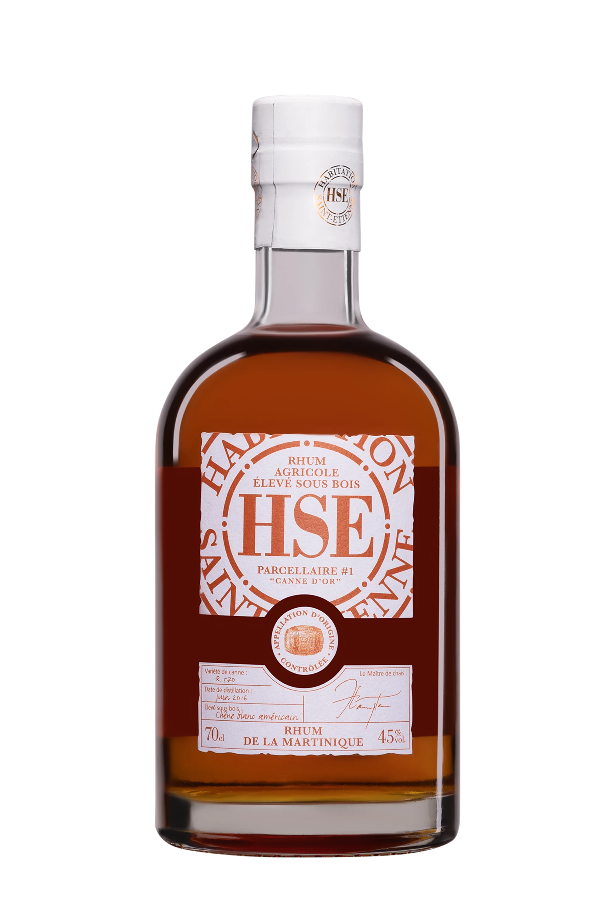 Habitation Saint-Etienne - Rhum Agricole de Martinique "Elevé sous Bois - Parcellaire #1" Brun 45°, 70cl