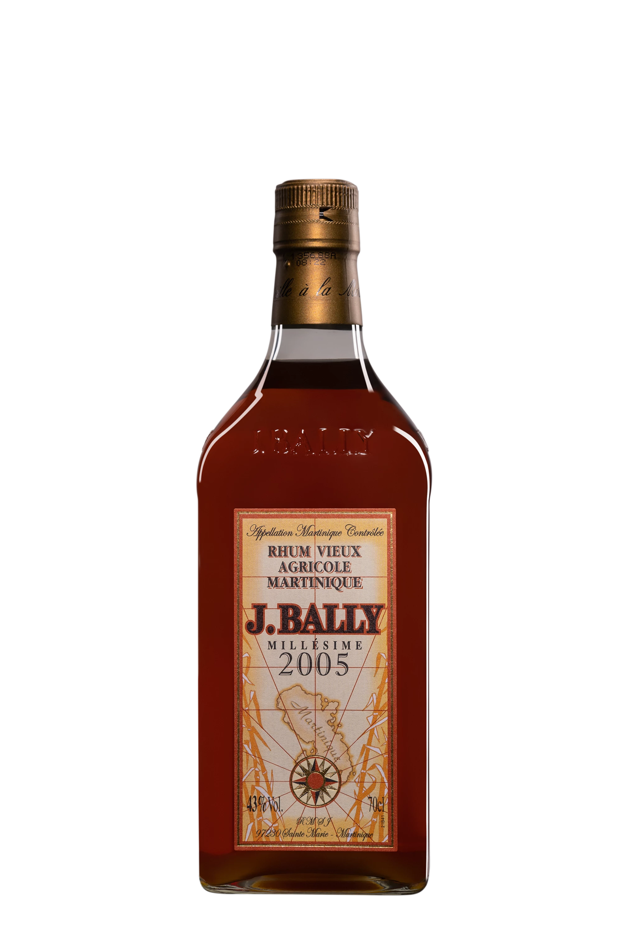 J. Bally - Rhum Vieux Agricole de Martinique "Millésime" Brun 2005 43° Giftbox, 70cl