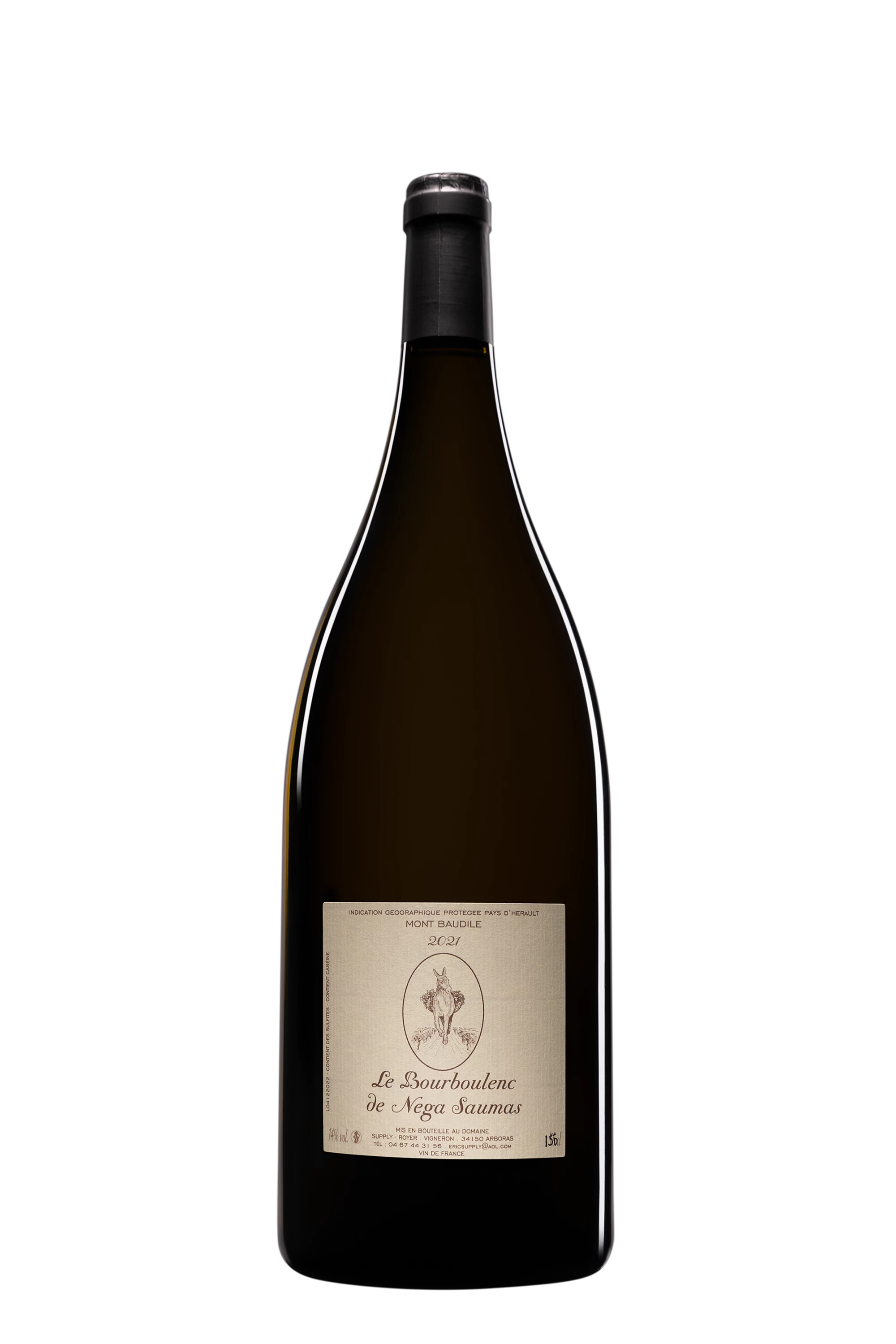 Domaine Supply-Royer - Vin de Pays d'Hérault Mont Baudile "Bourboulenc de Nega Saumas" Blanc 2021 14°, 150cl